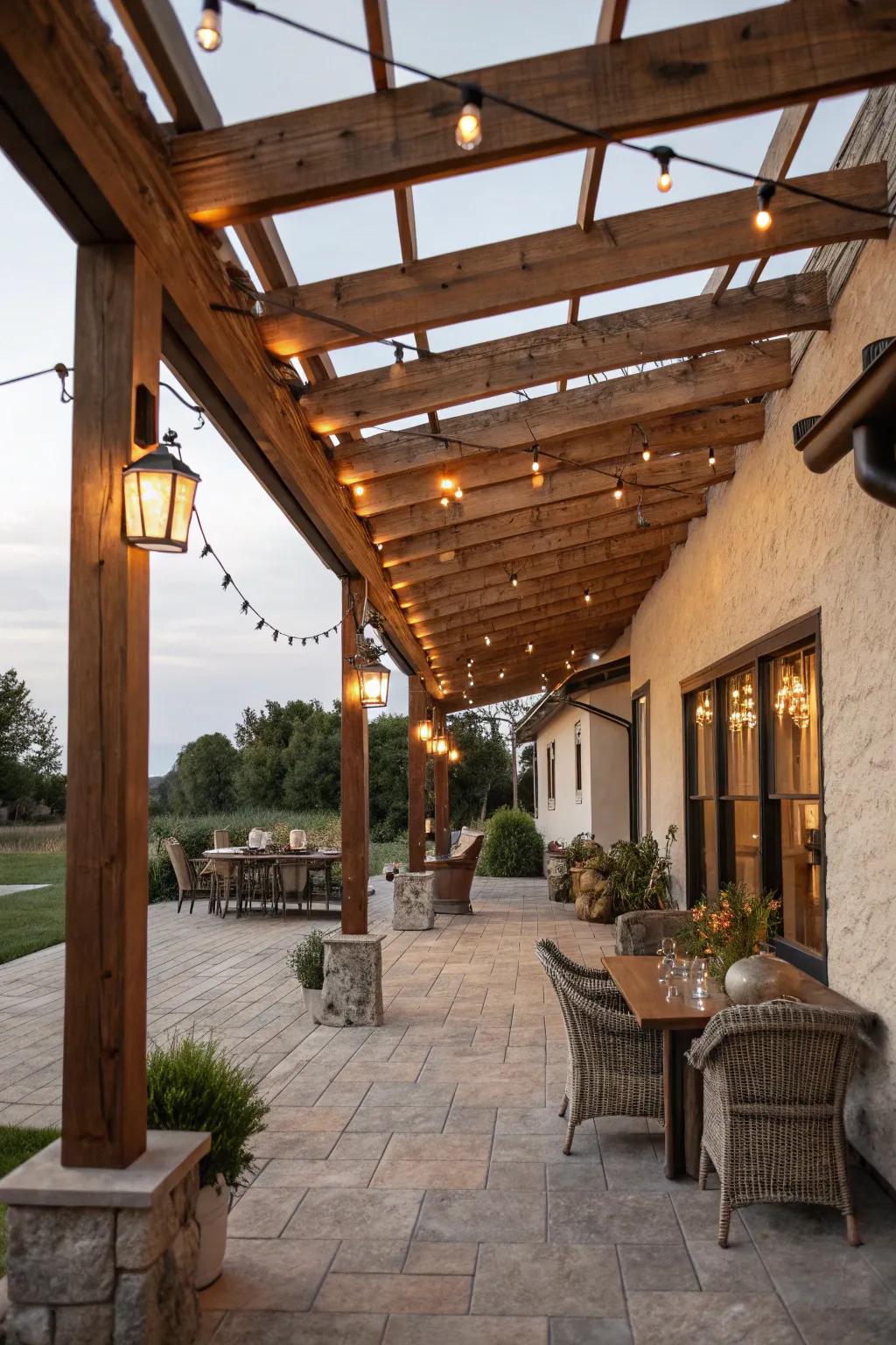 Develop a pastoral escape with country house lighting.