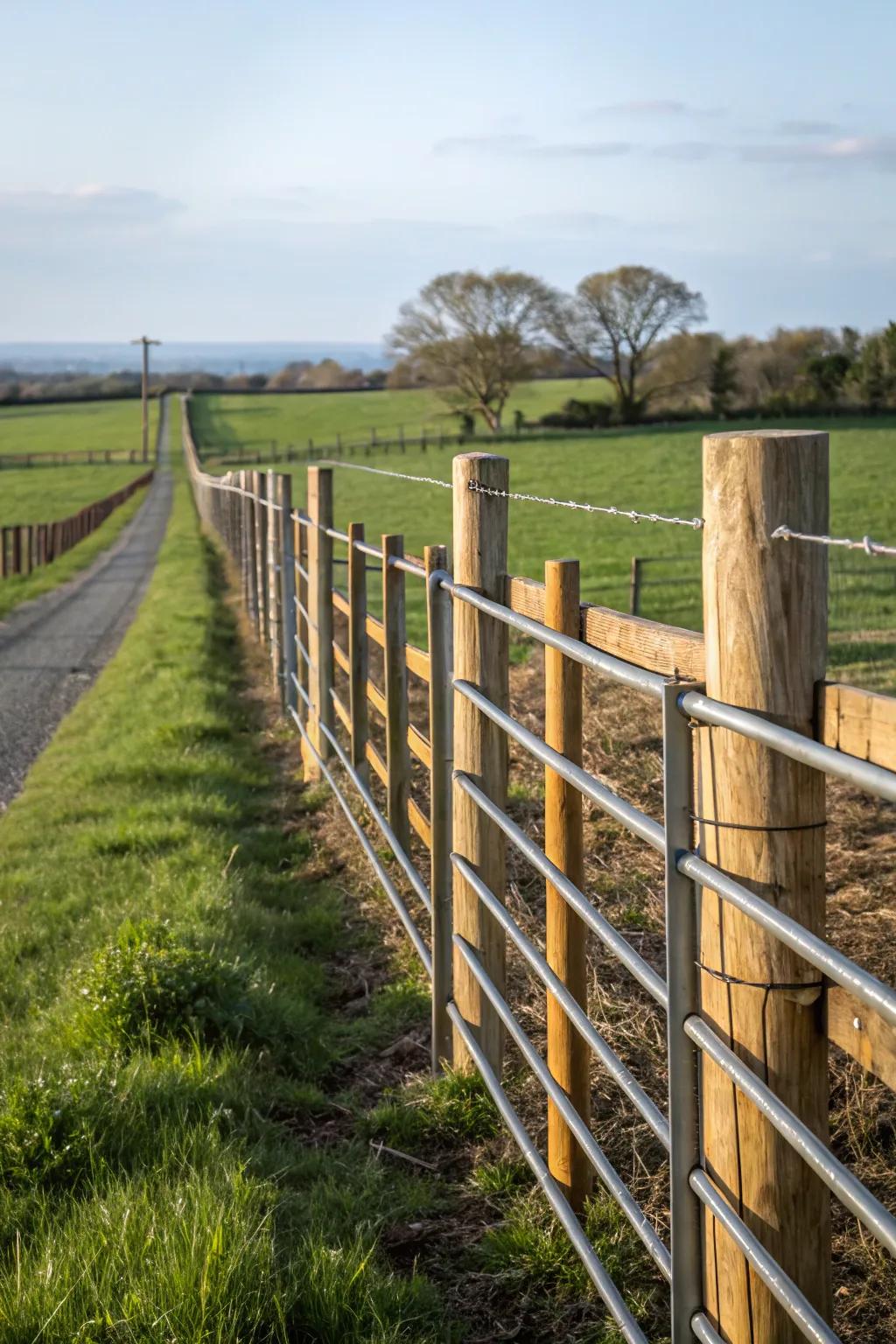 A blended material fence provides both strength and style.
