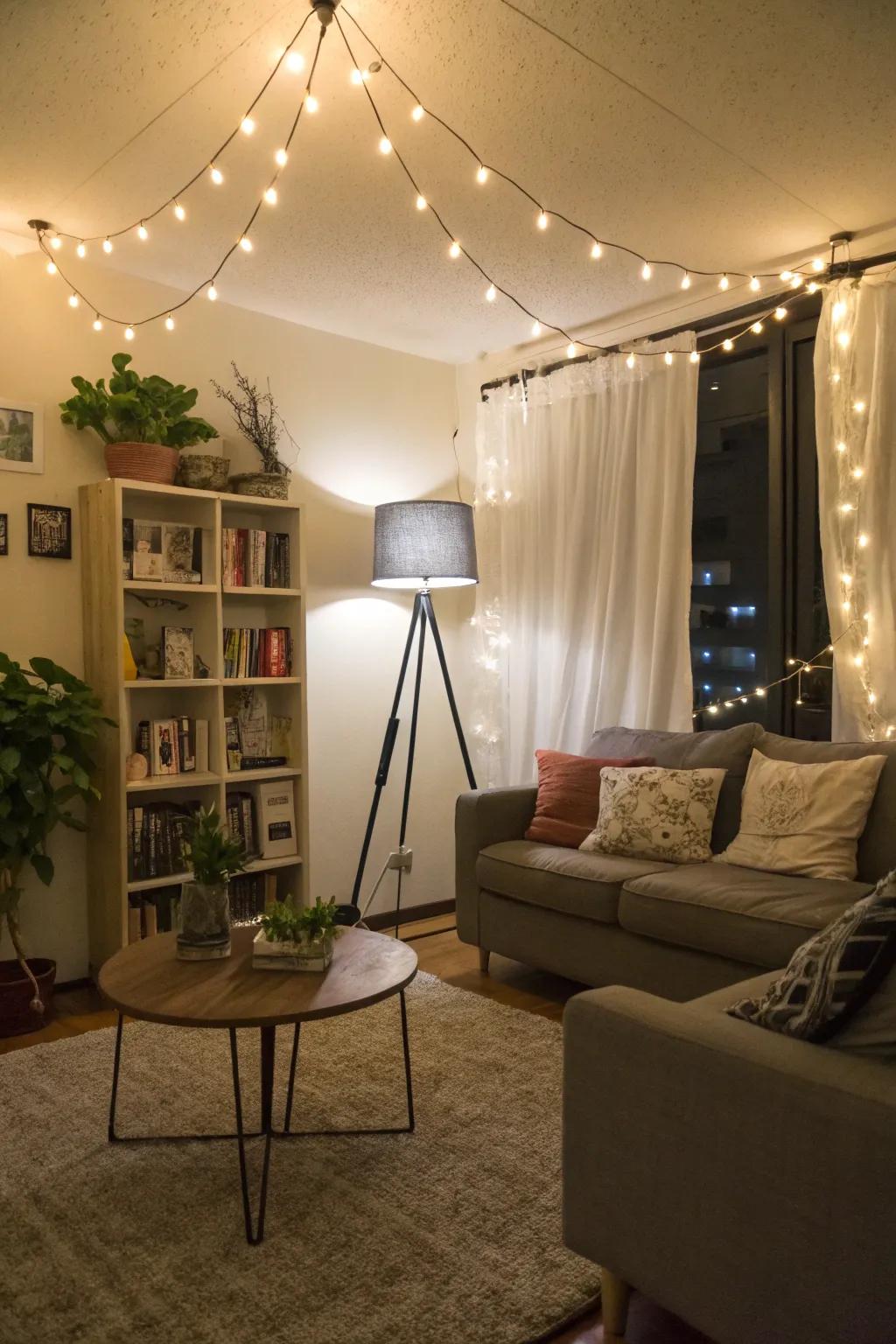 Unique lighting enhances atmosphere without permanent installations.