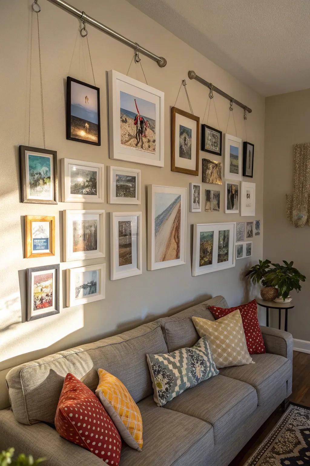 Create an attractive gallery wall without creating permanent damage.