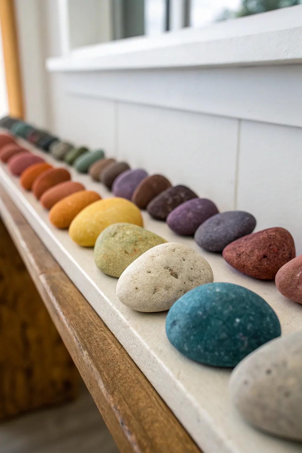 A color-coordinated visual, displaying rocks