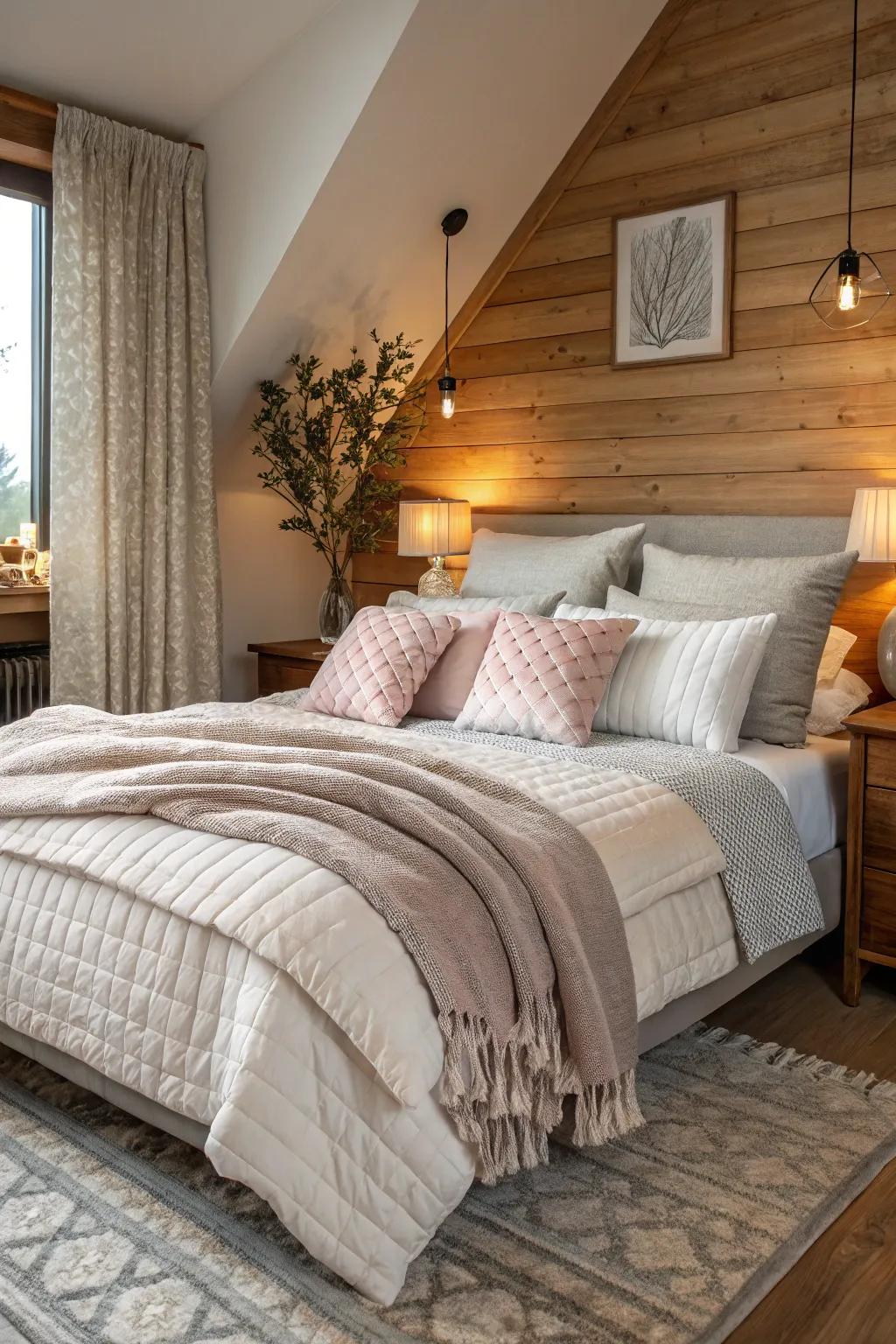 Lavish fabrics heighten warmth and comfort.