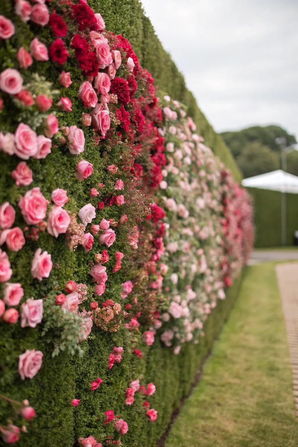 Craft a living masterpiece using panels of sun rose.