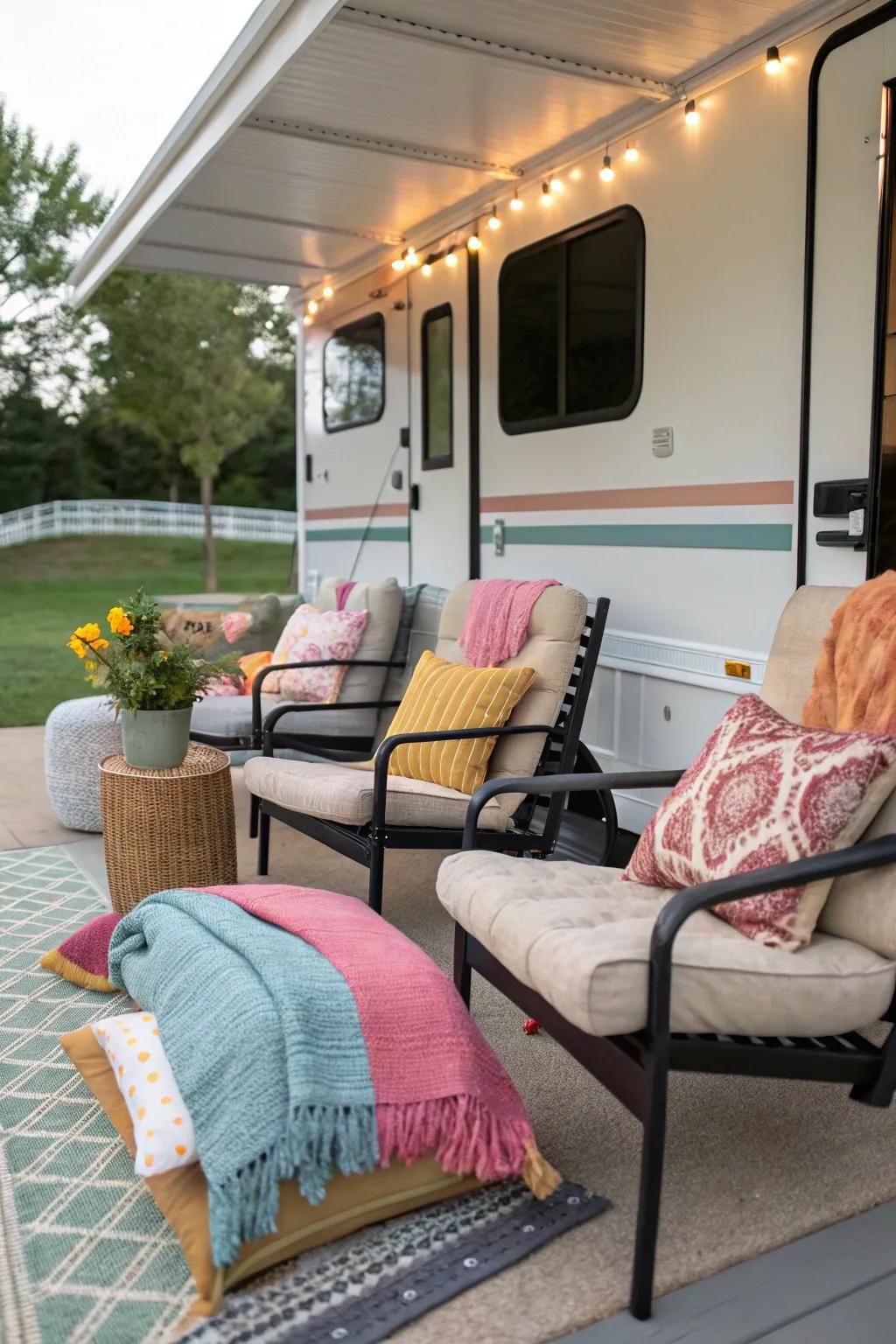 Personal decor, such as cushions, adds character to your setup.
