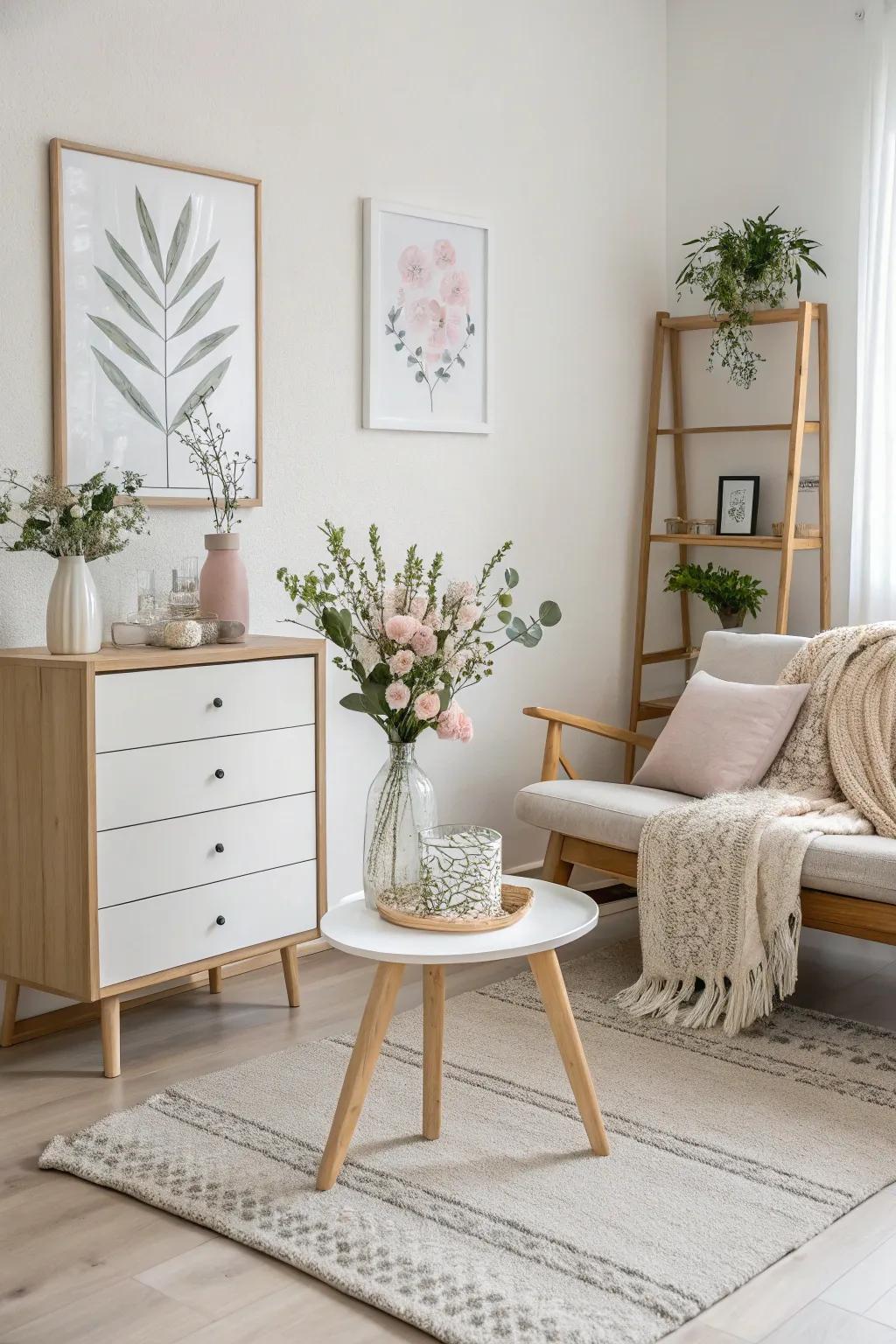 Minimal decor enhances the peacefulness of this Scandinavian space.