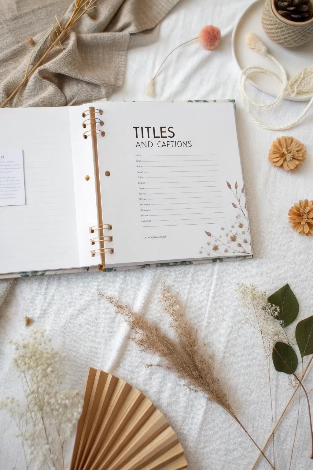 Tell a story with style: Bold fancy writing meets simple charm in this scrapbook layout.