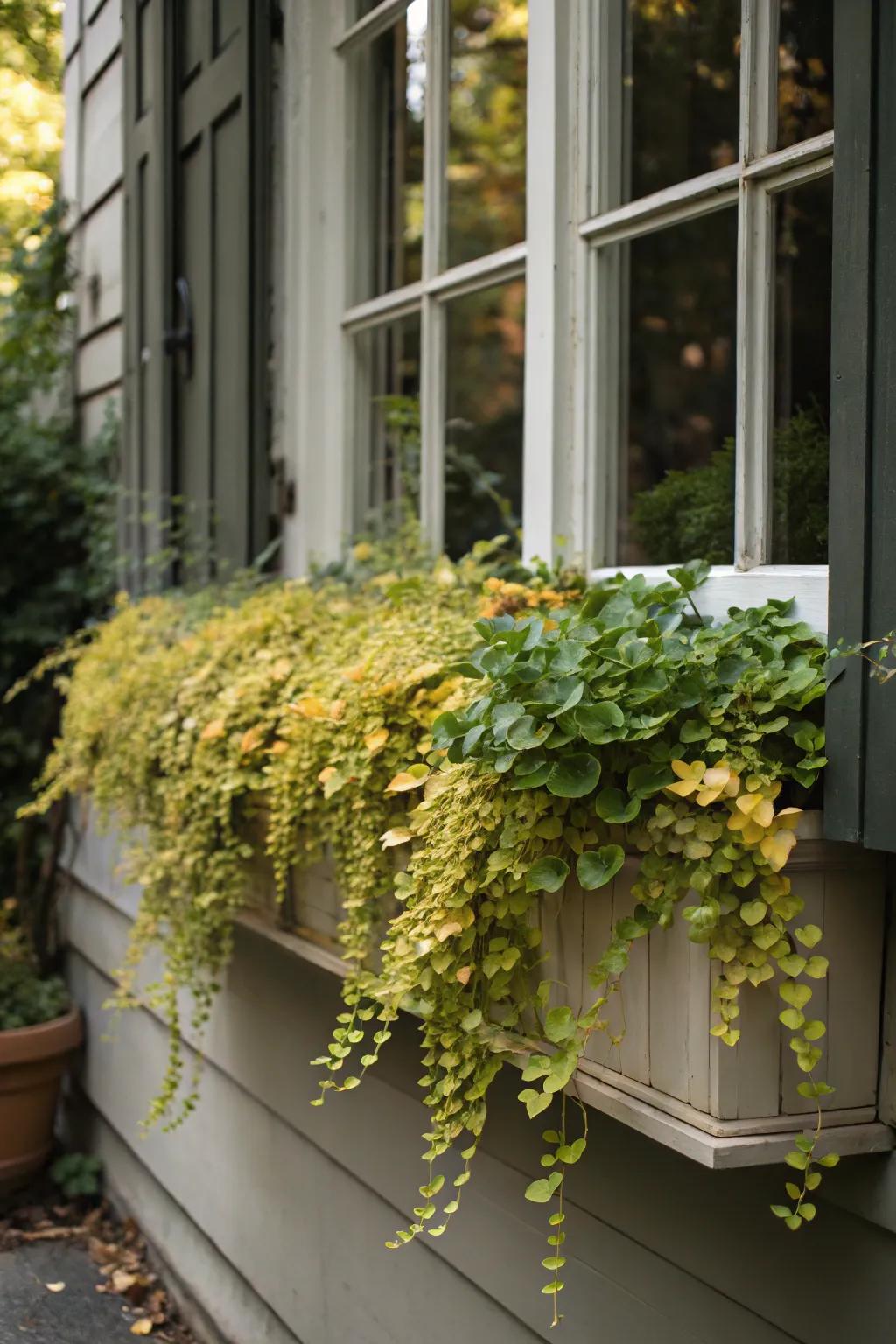Any shaded area is brightened up by the golden foliage of Creeping Jenny.