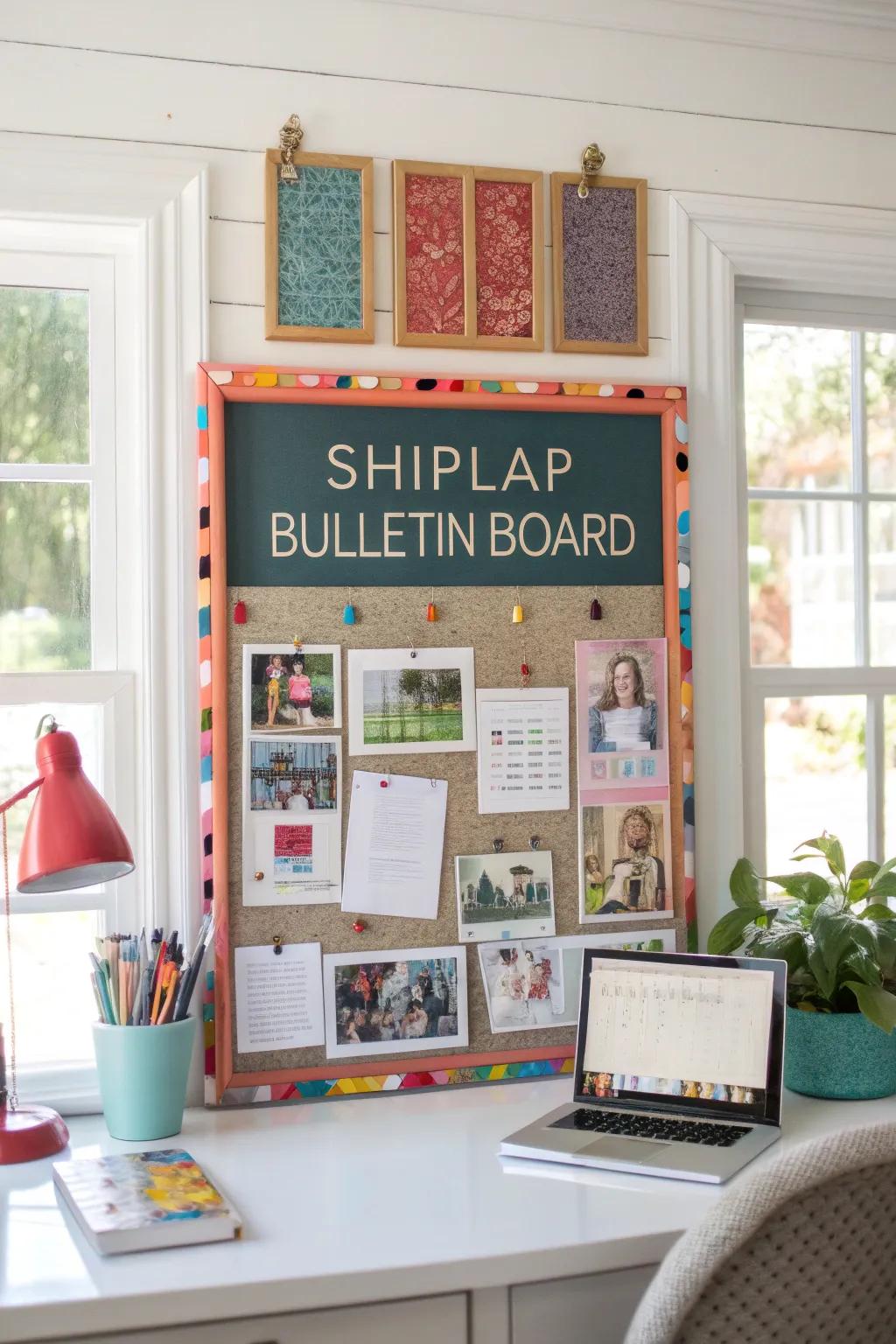 Incorporate a joyful burst of color into your beadboard memo board.