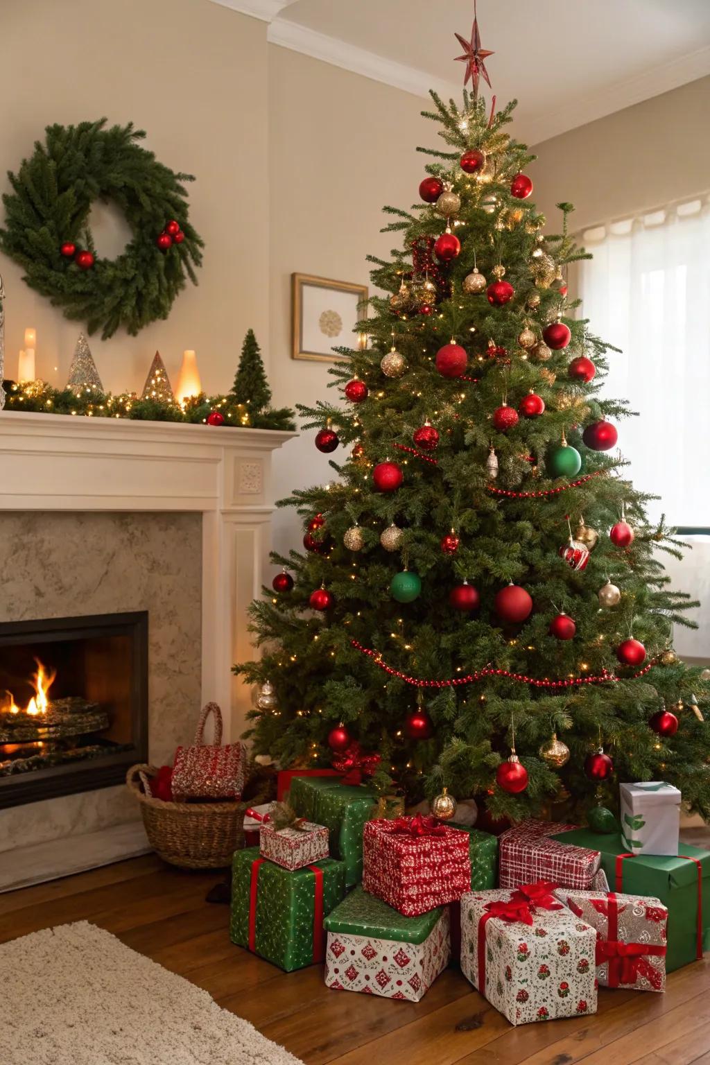 Timeless coziness with crimson and verdant.