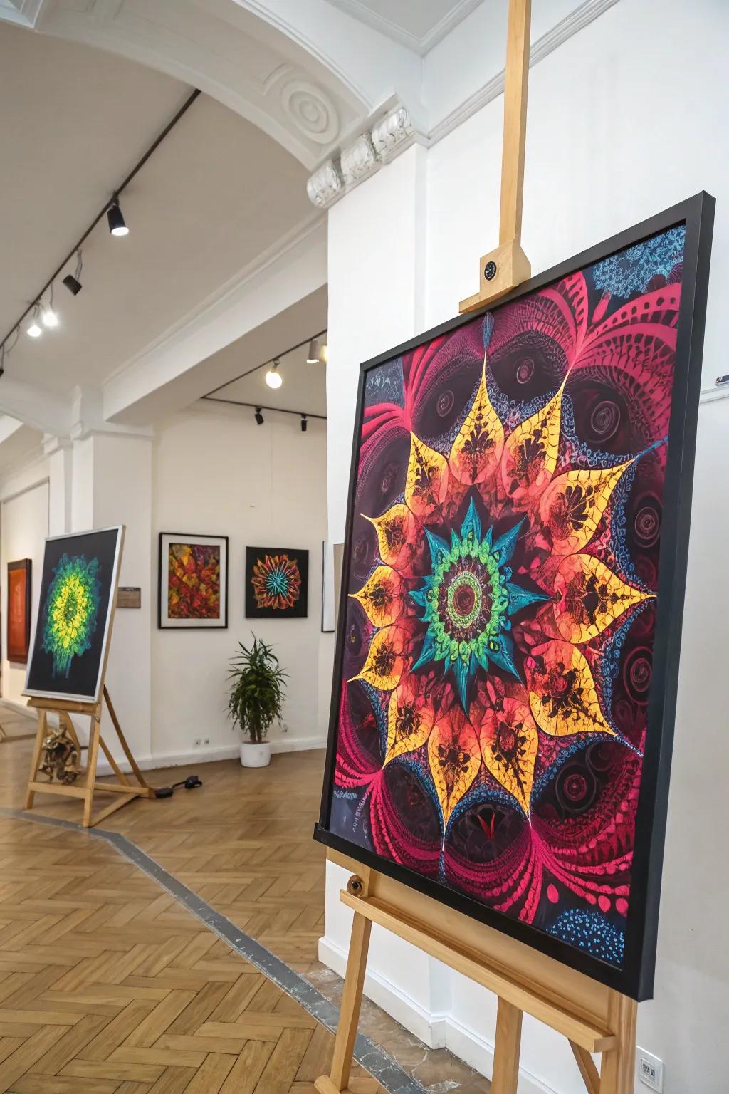 Vivid and elaborate fractal art functions as an inspiring centerpiece.
