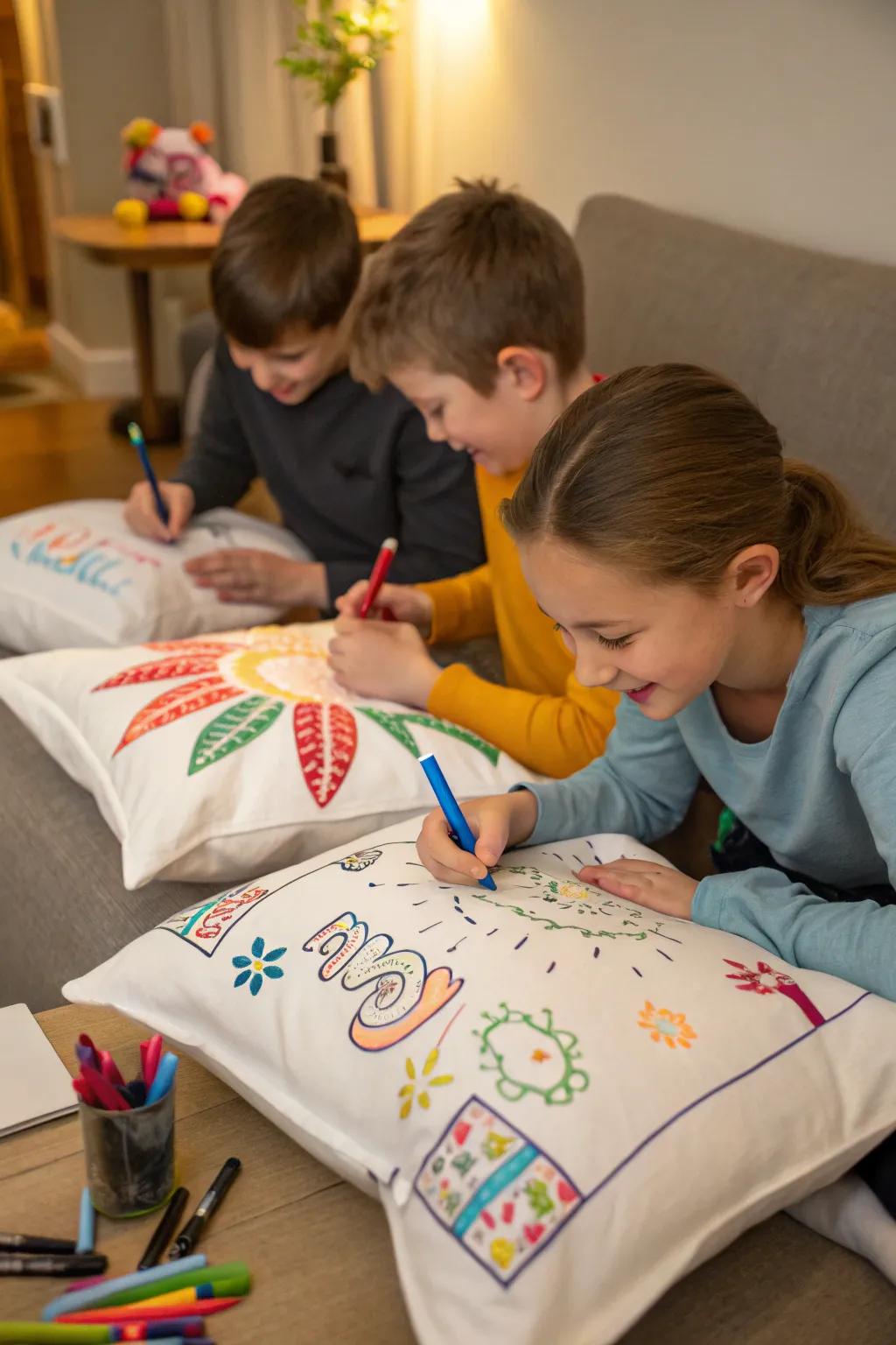 Designing personalized pillowcases offers a creative and lasting memory.