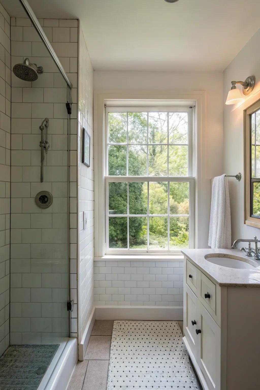 Sunlight establishes a bright and revitalizing atmosphere.