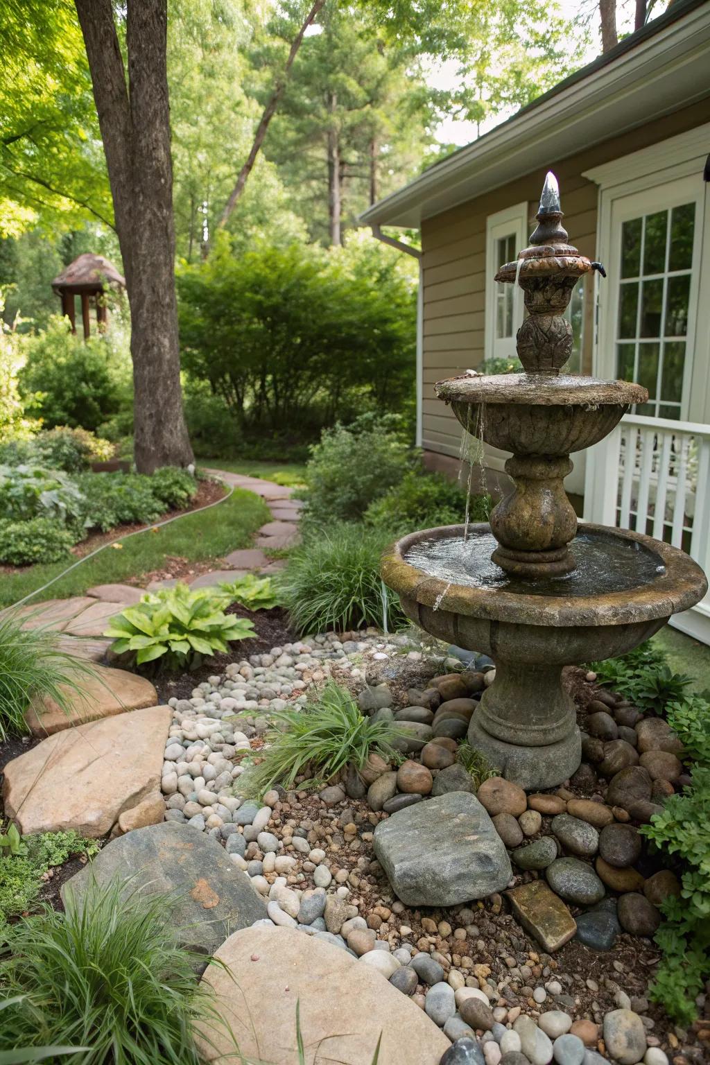 Granites and rocks fashion a natural, tranquil sanctuary.