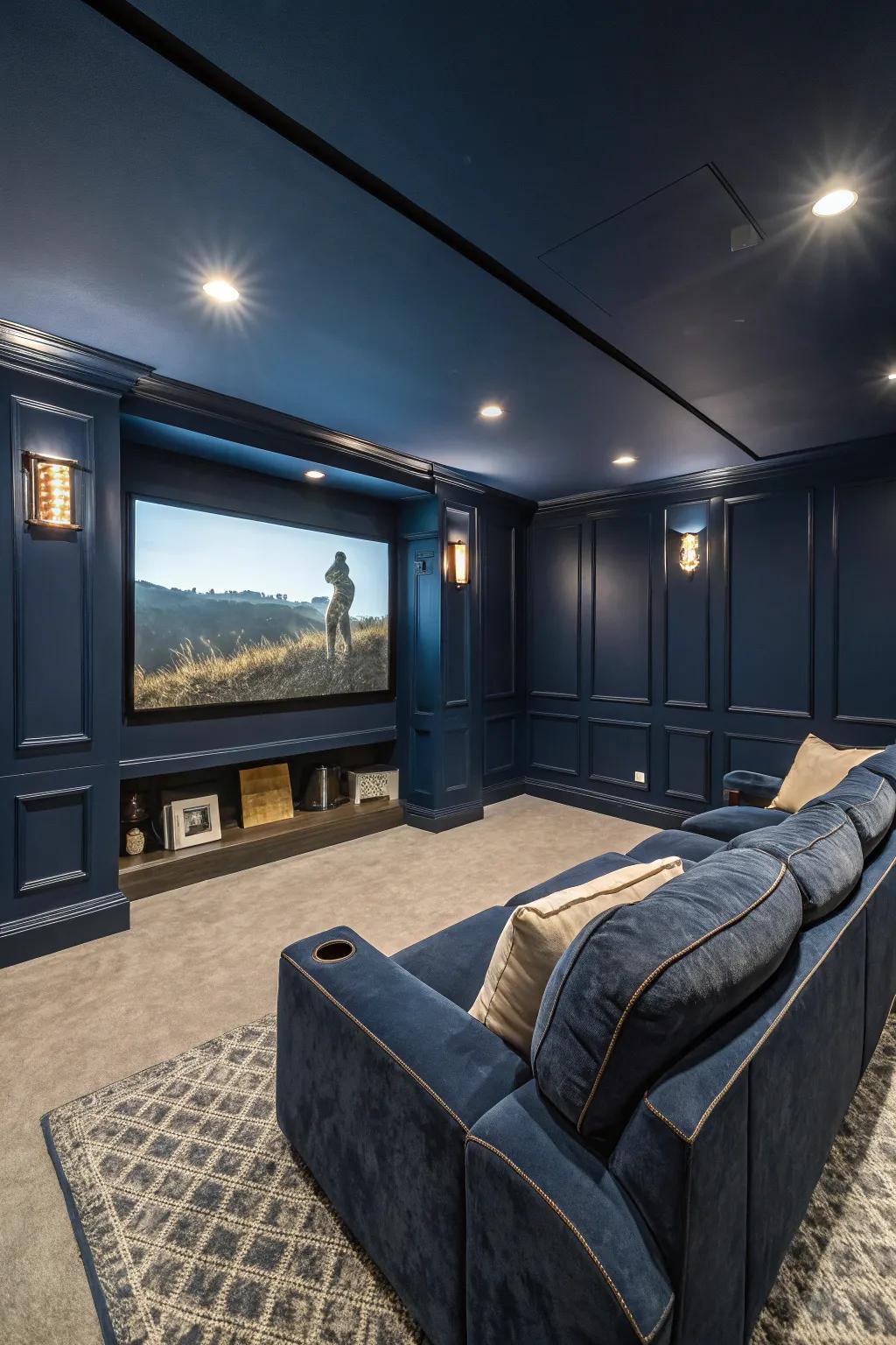 Dark hues direct focus to the display.