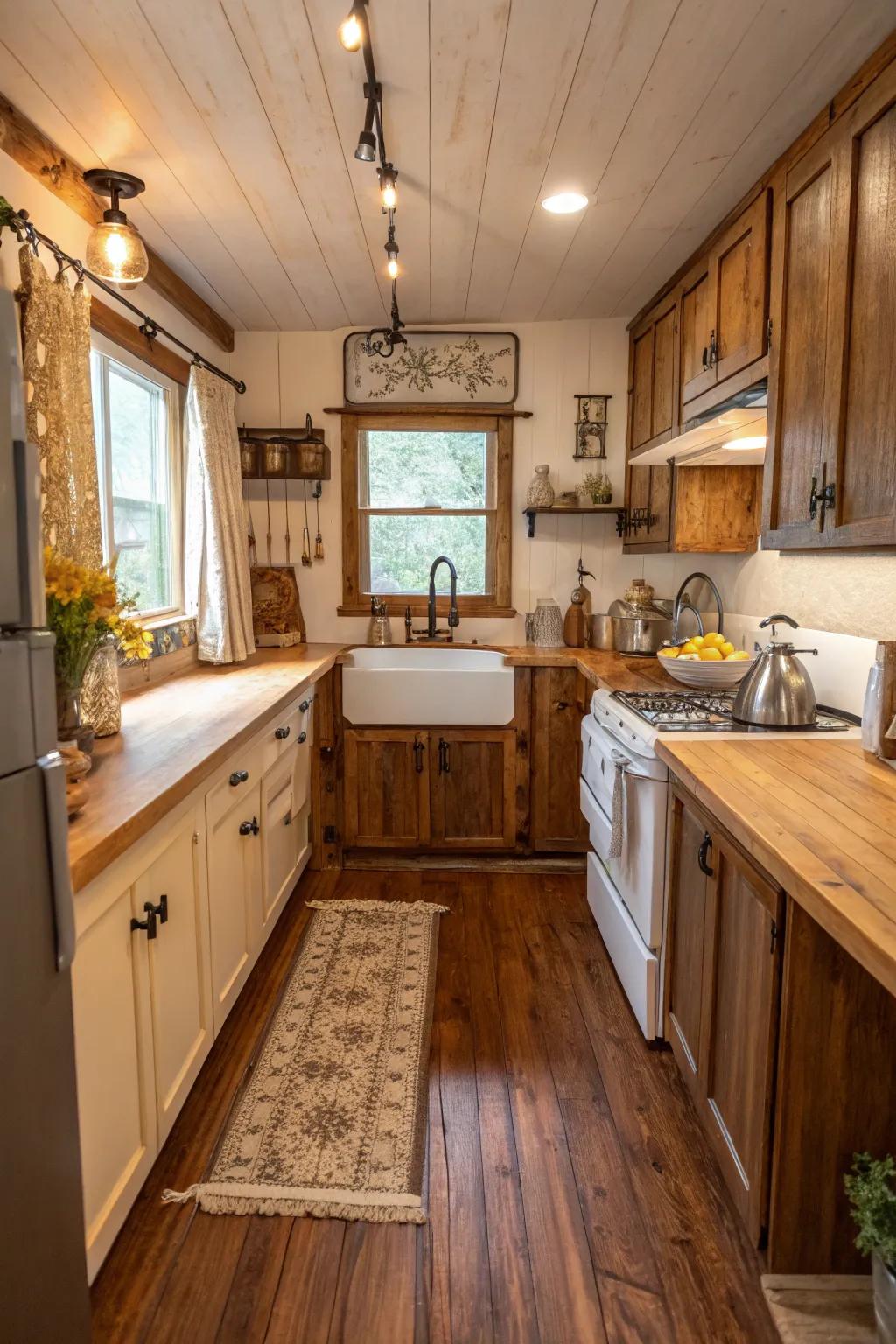 Wooden floors incorporate warmth and charm.