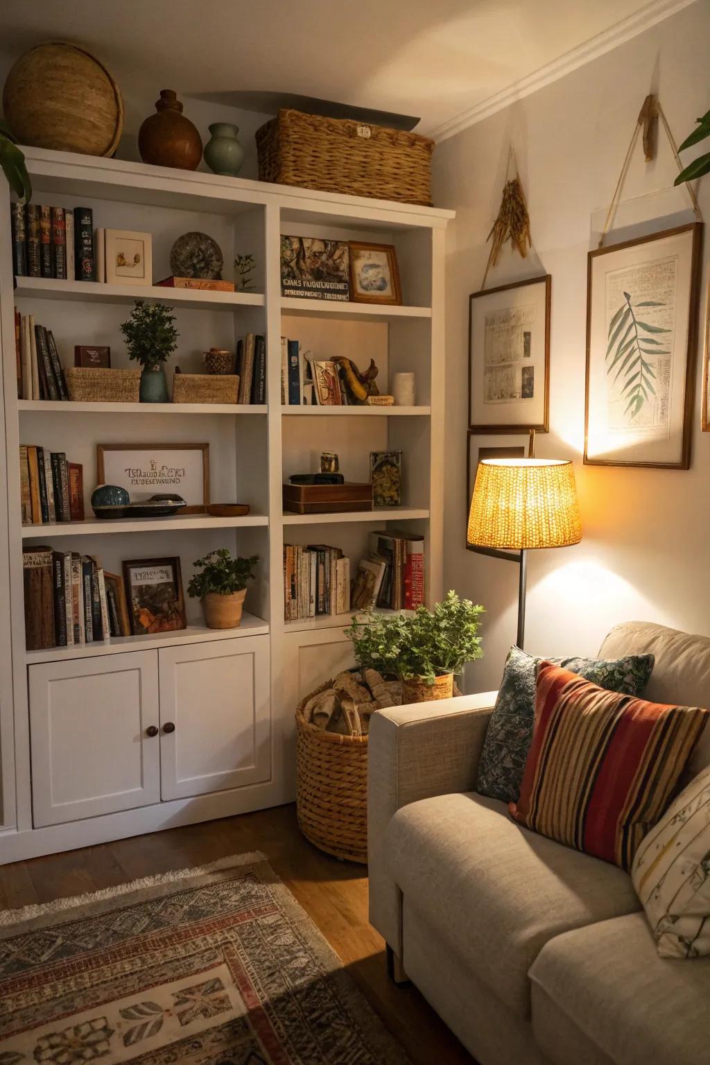 Open shelves balance storage and display beautifully.