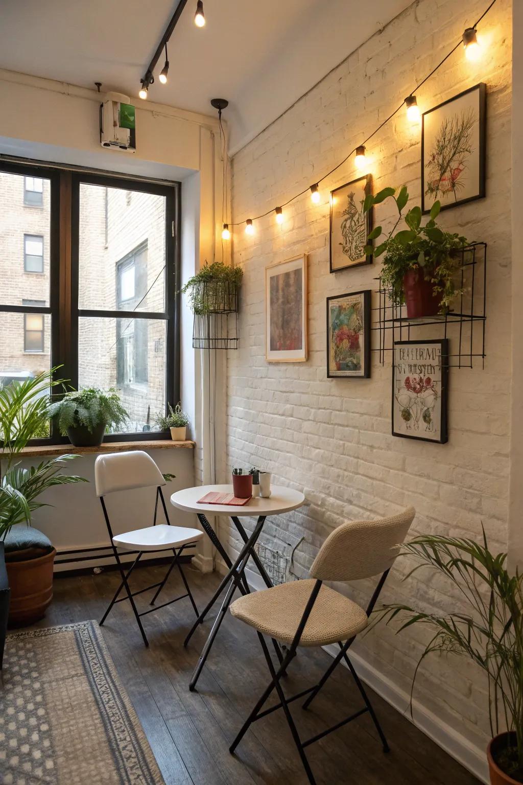 Small-scale seating gives you comfort and maximizes space.