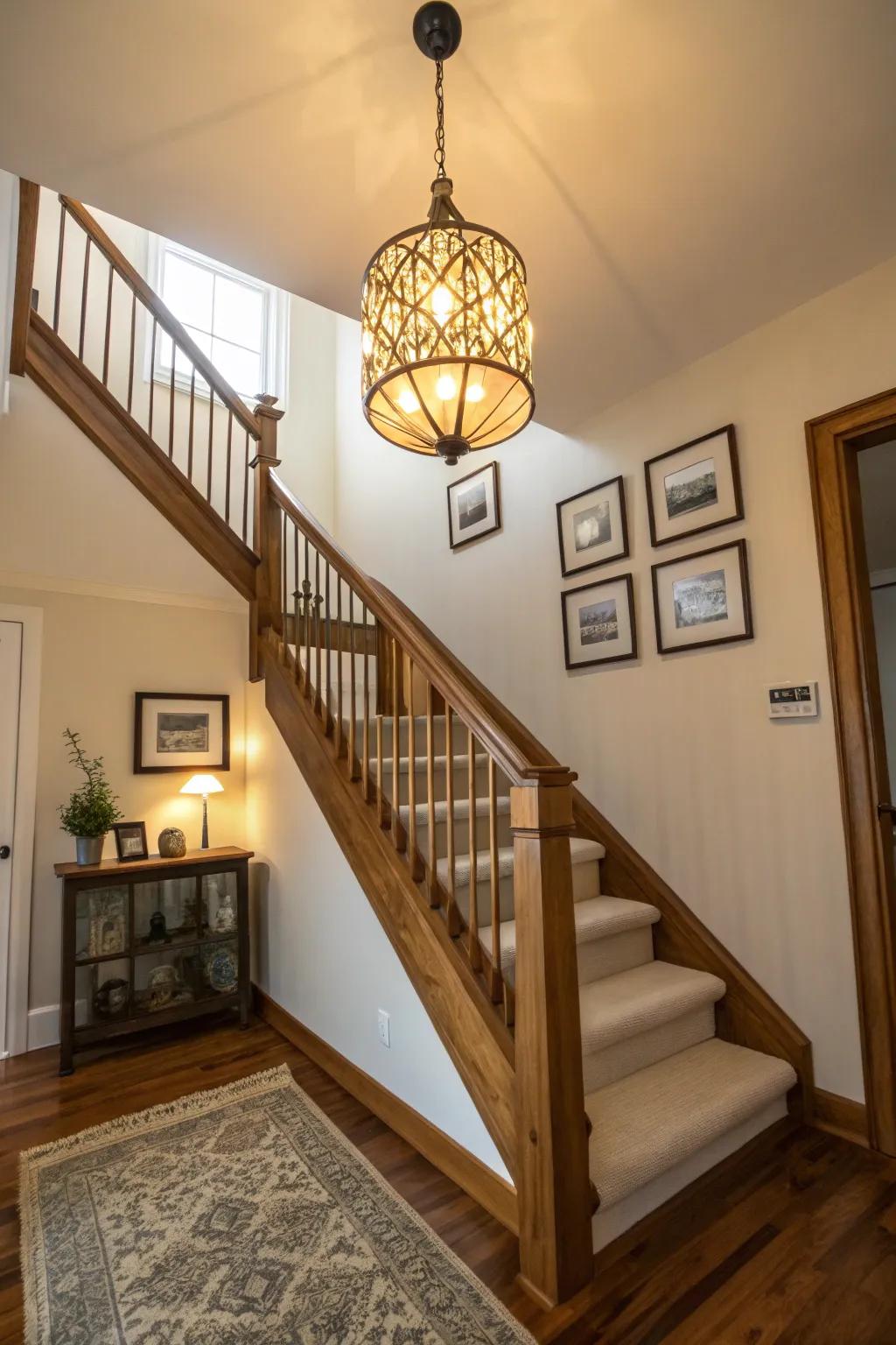 Elegant lighting can transform the overall atmosphere of your landing.