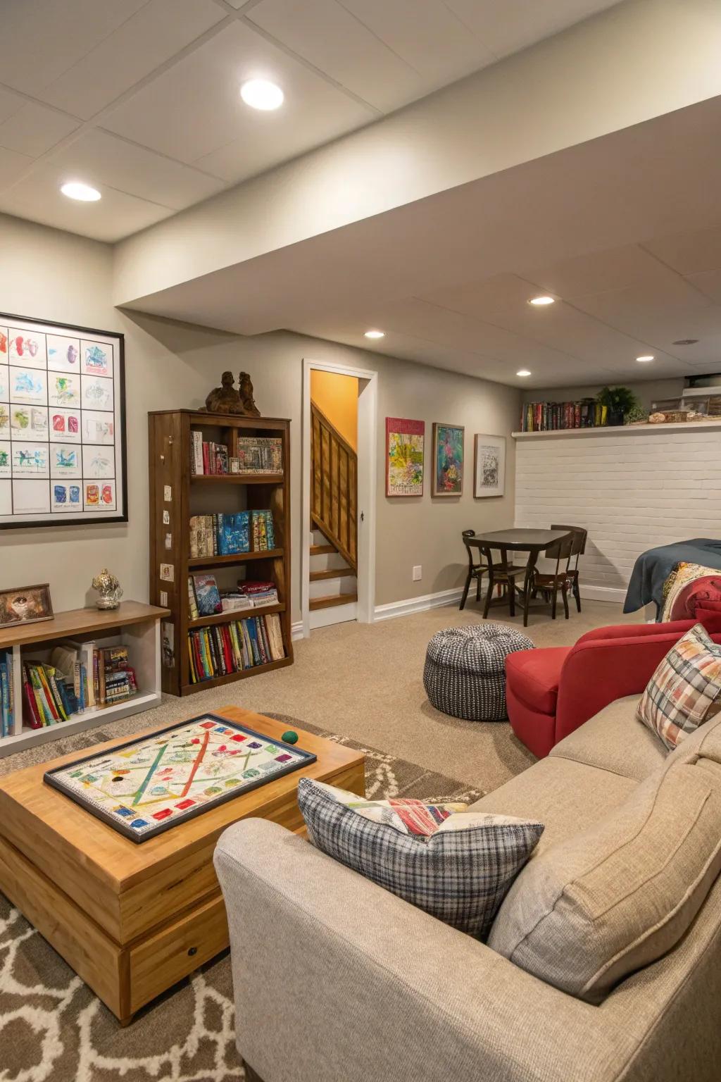 Turn your basement into an animated family game room for limitless entertainment.
