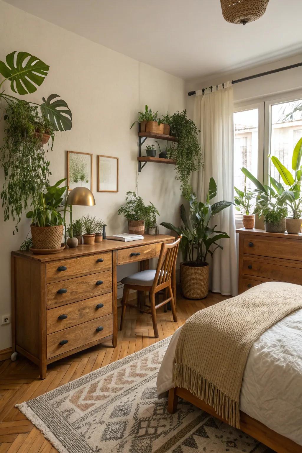 Natural components bring a fresh, calming sensation to your bedroom.