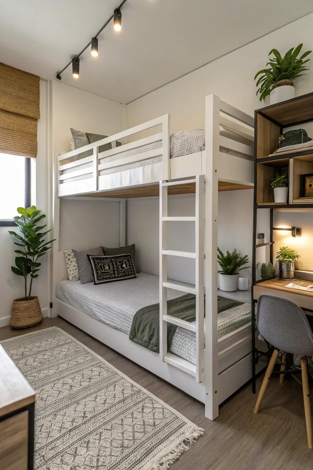 Bunk beds maximizing vertical space