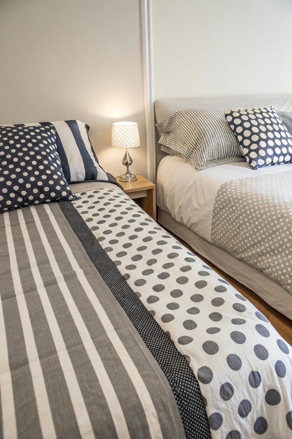 Differing materials enhance individual expression and distinctiveness.
