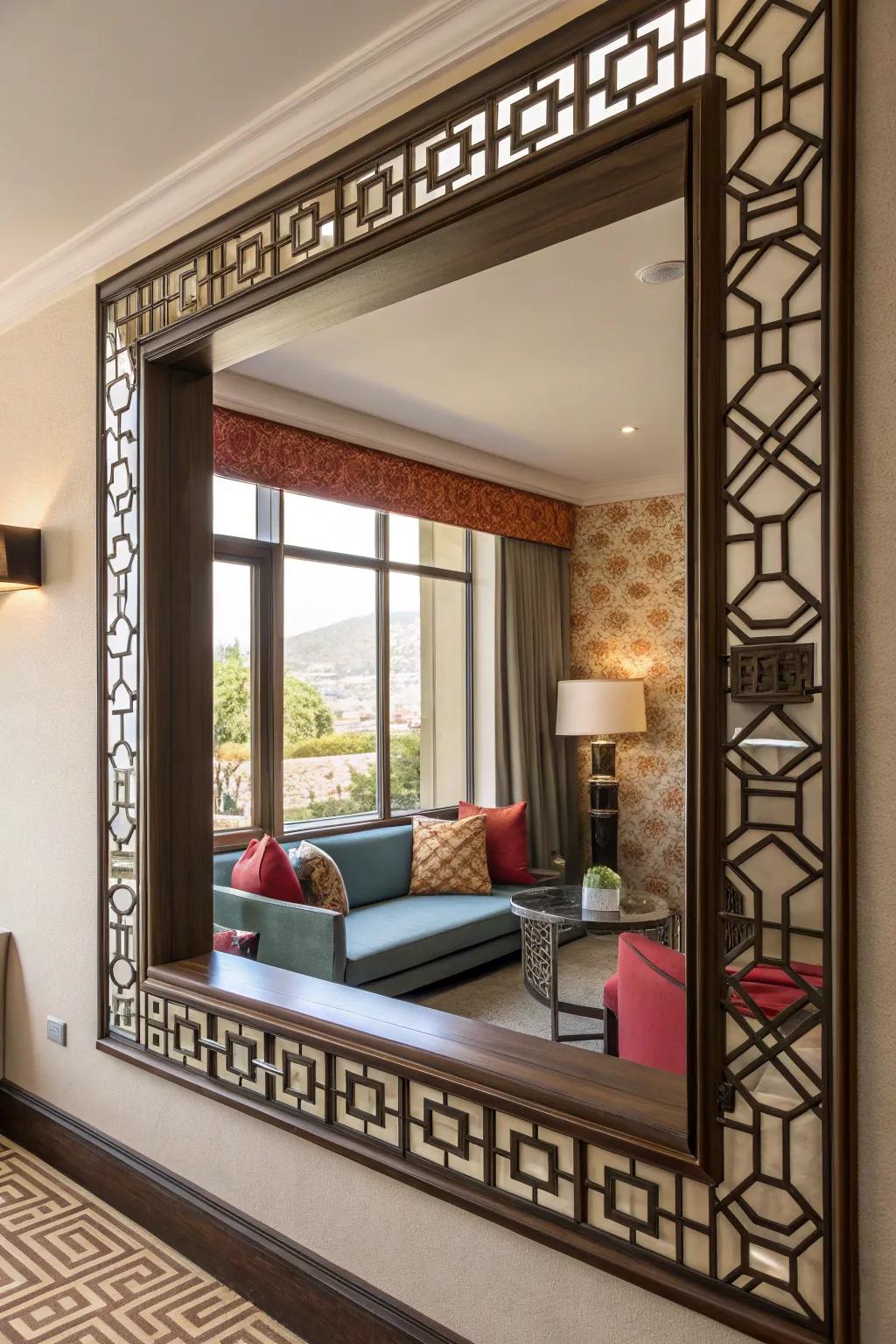 Geometric trim patterns introduce a playful, contemporary flair.