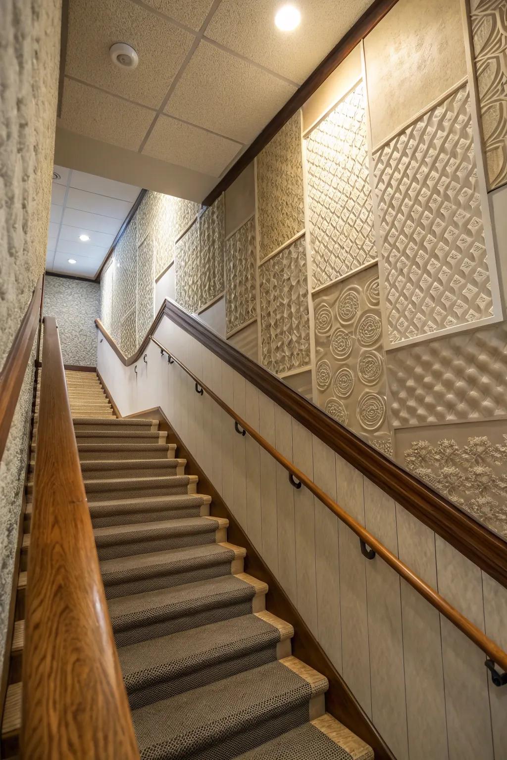 Layered wall panels inject visual intrigue and physical appeal.