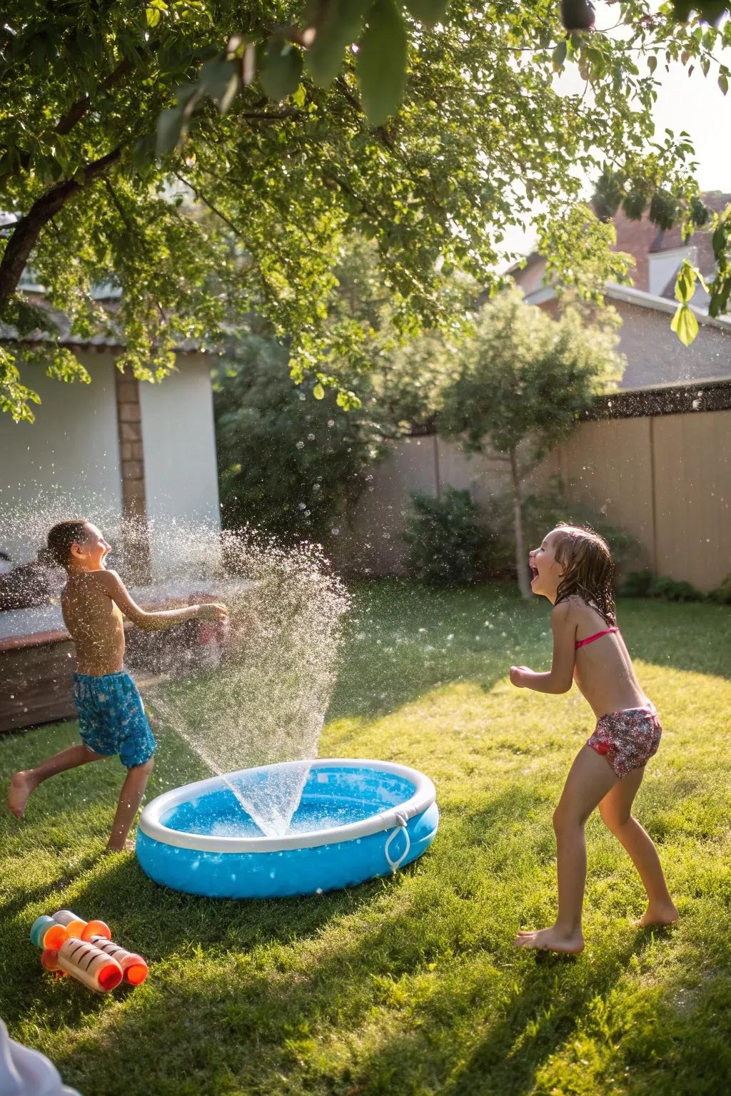 Have fun with a DIY water park right in your garden.