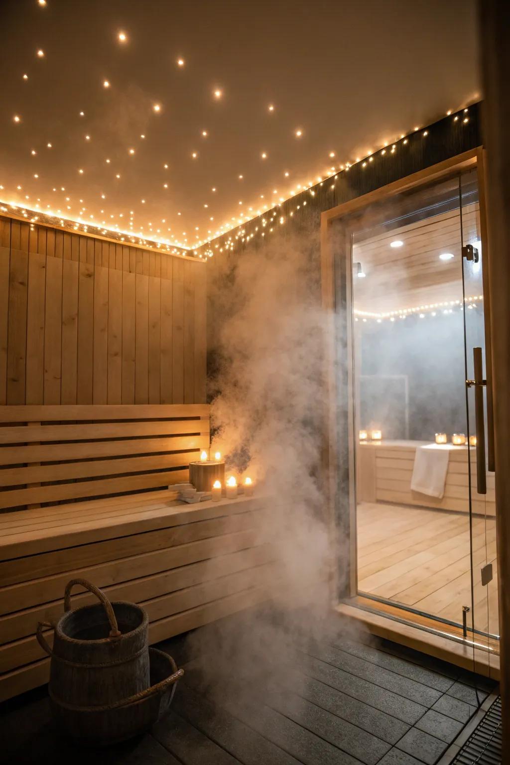 Ambient lighting intensifies the calming qualities of steam showers.