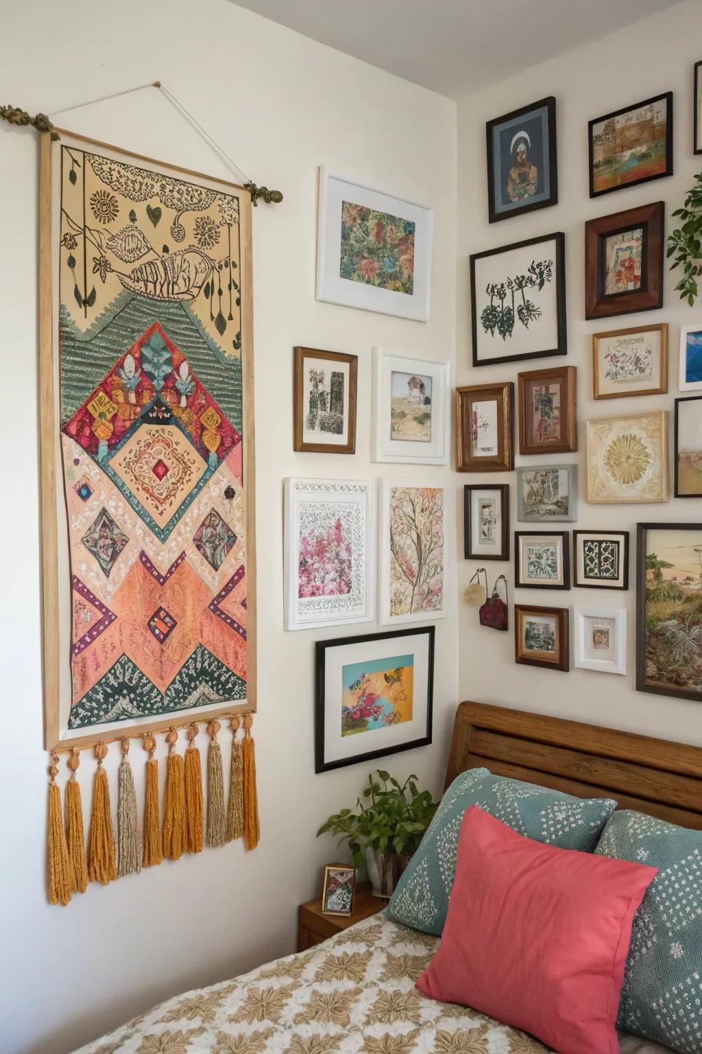 Permit your walls to convey a narrative through art.