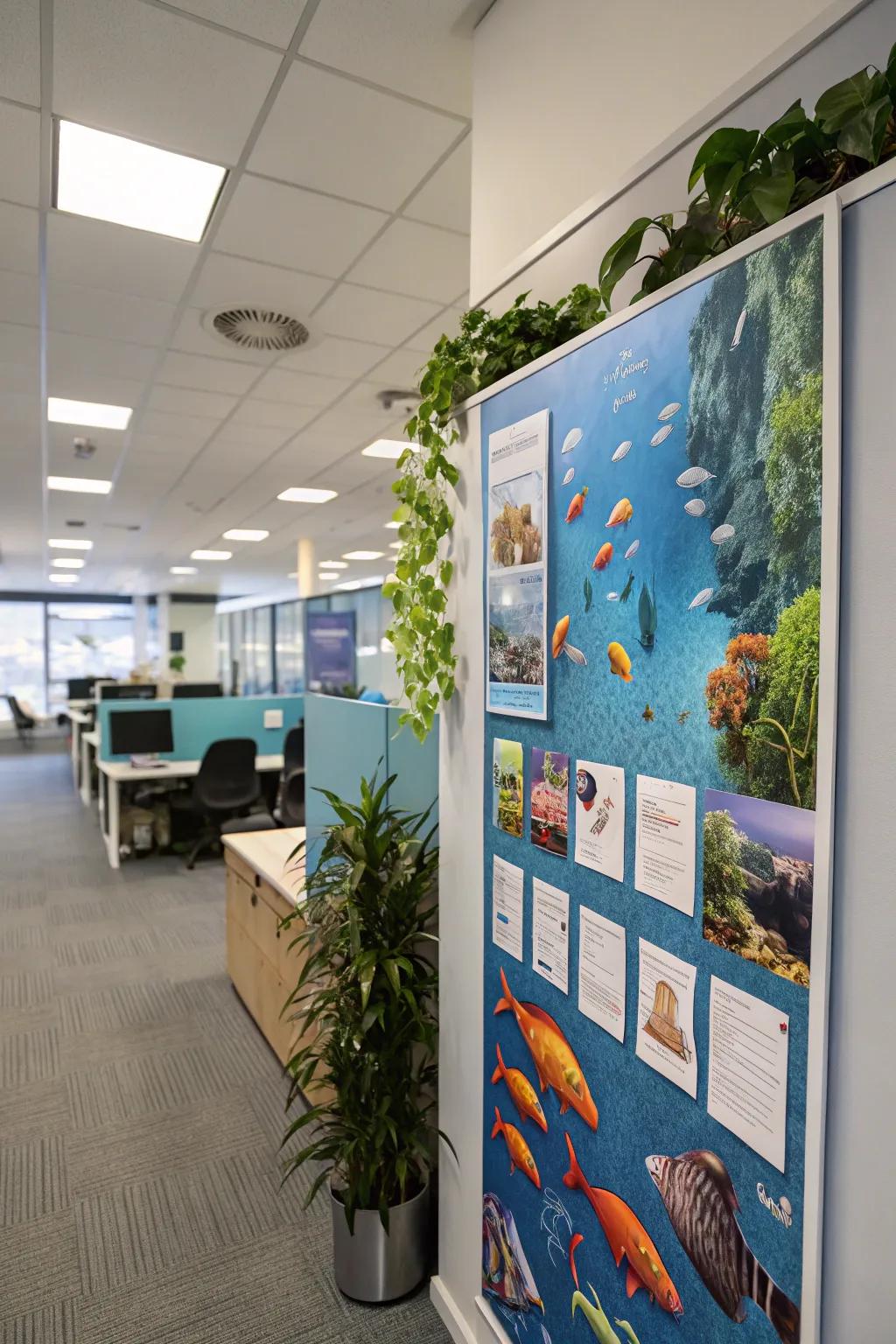 Have fun using a dynamic marine life board featuring fish and aquatic themes.