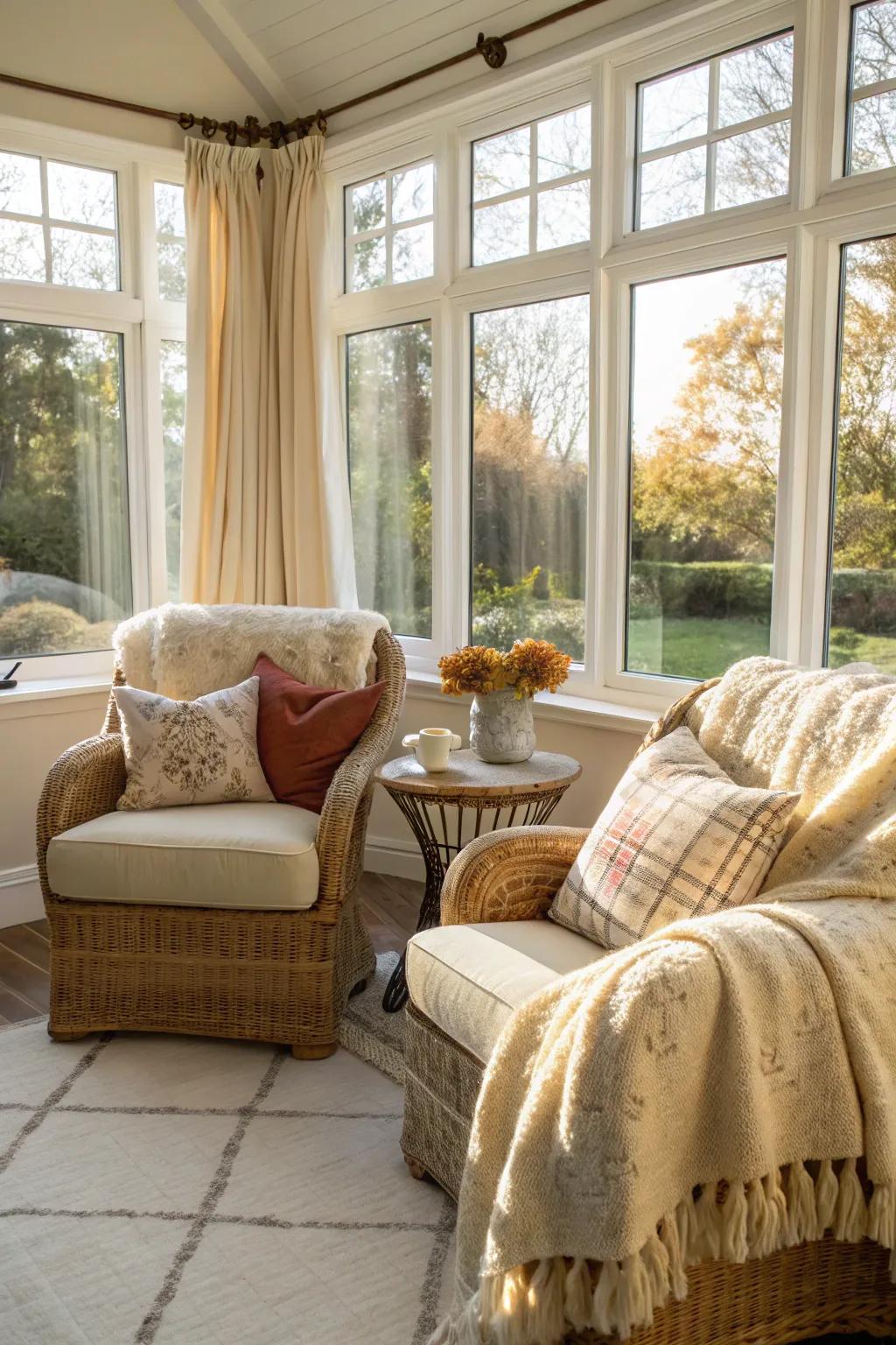 Cozy seating promotes relaxation.