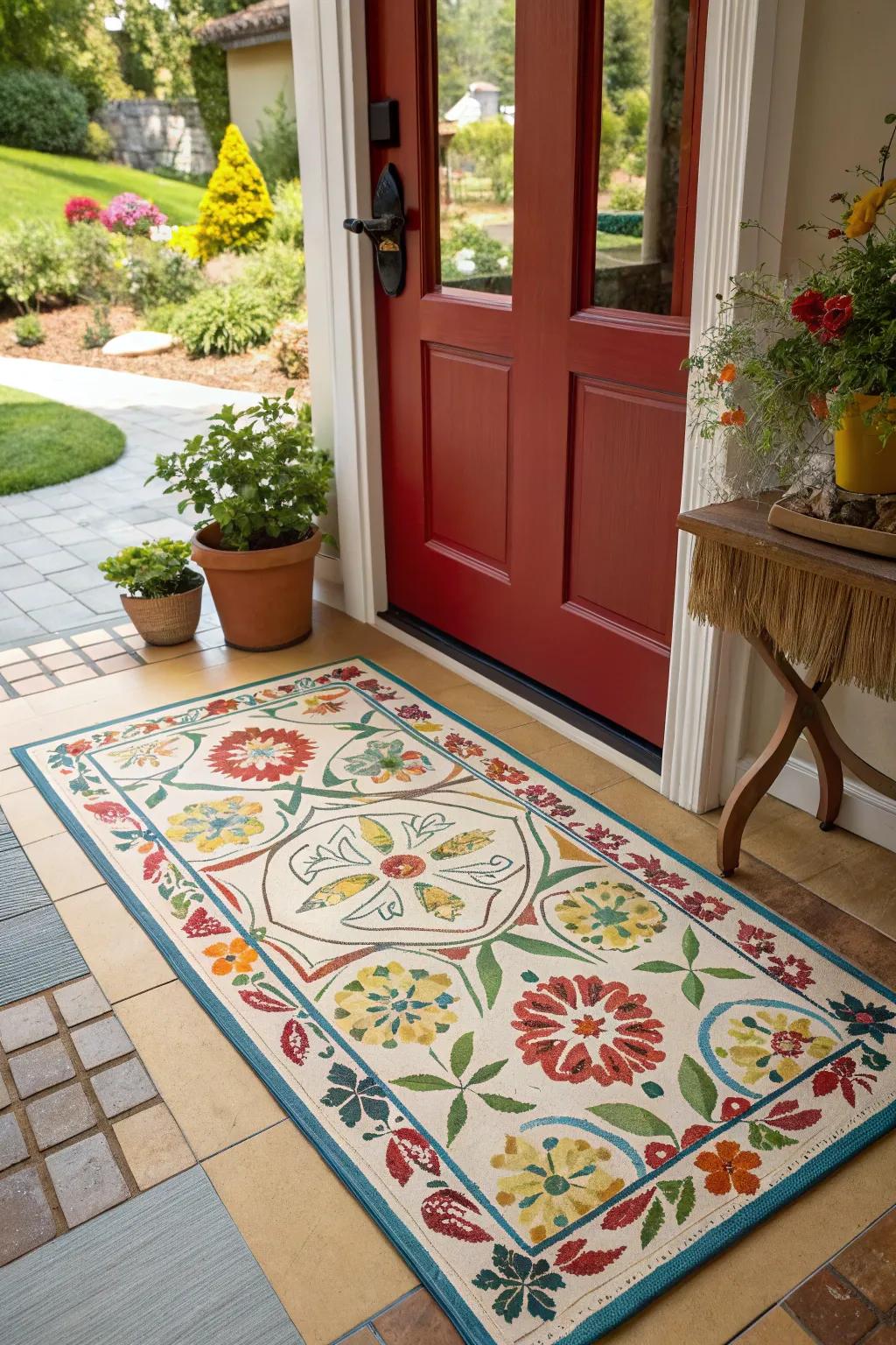 Convey nature to your threshold with botanical designs.