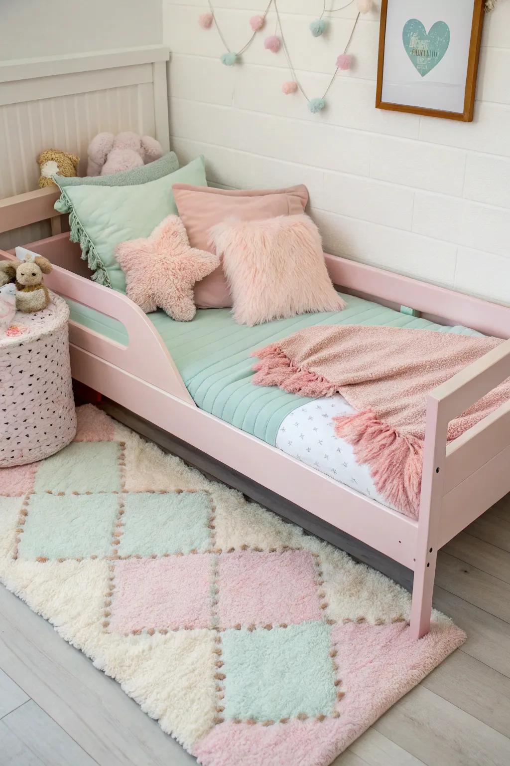 A pastel paradise for peaceful slumber.
