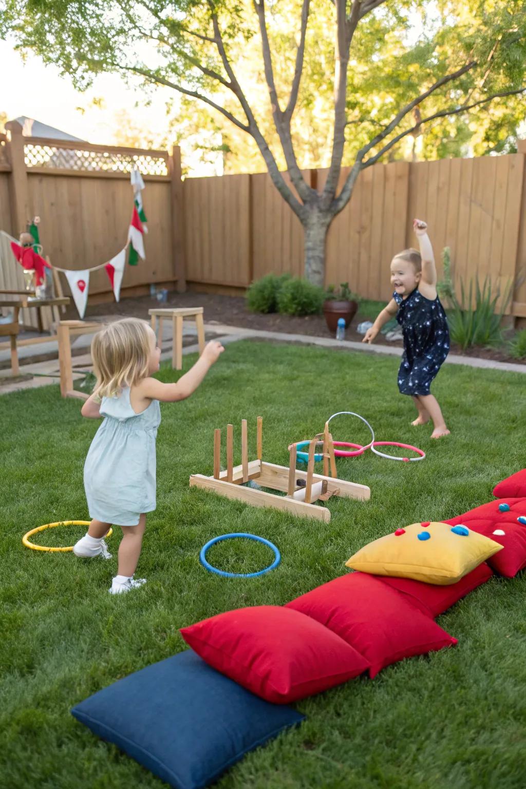 A tiny carnival setup offering countless hours of enjoyment for toddlers.