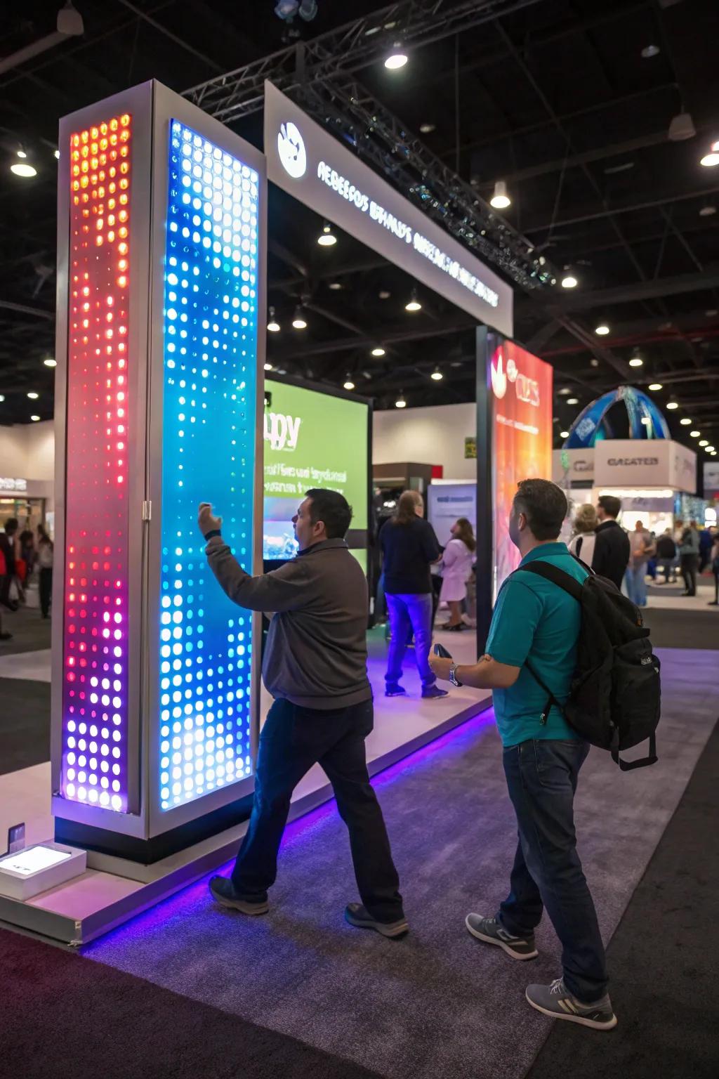 Interactive LED lighting promotes visitor participation and engagement.