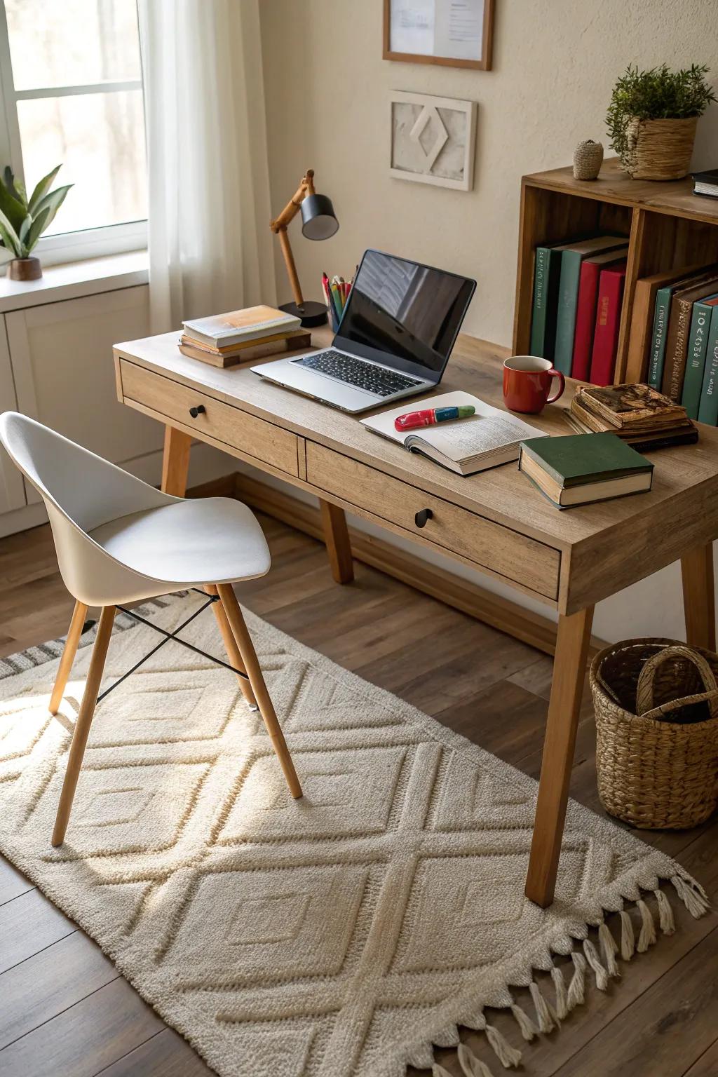 Carpets provide texture and underfoot comfort.