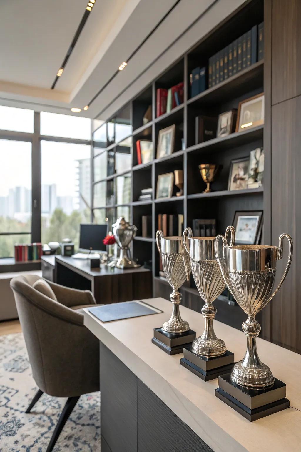 Dynamic, staggered trophy showcase