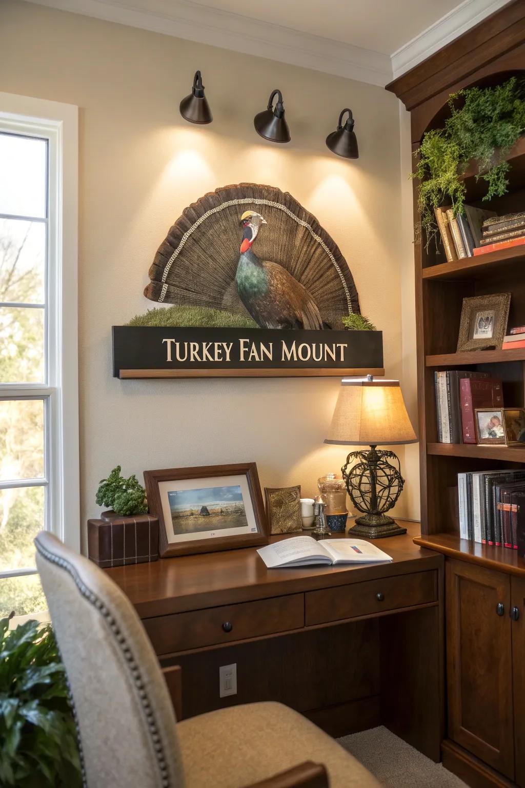 Individualized engraving transforms a turkey tail mount into a memorable memento.