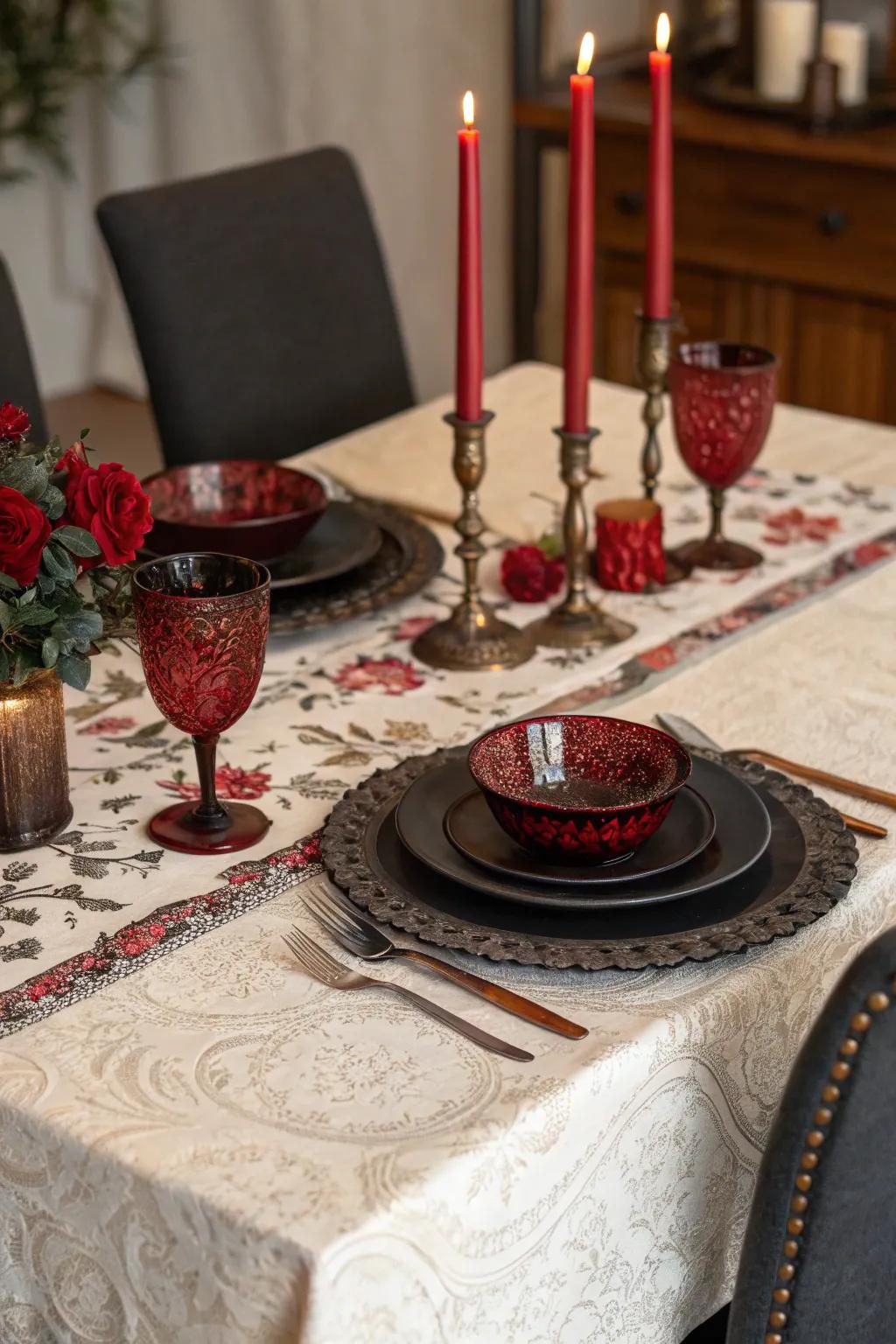Victorian dinner arrangements elevate your vampire dining adventure.