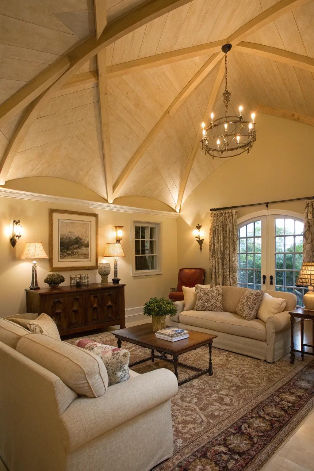 Inviting soft shades foster a comfortable and welcoming atmosphere.