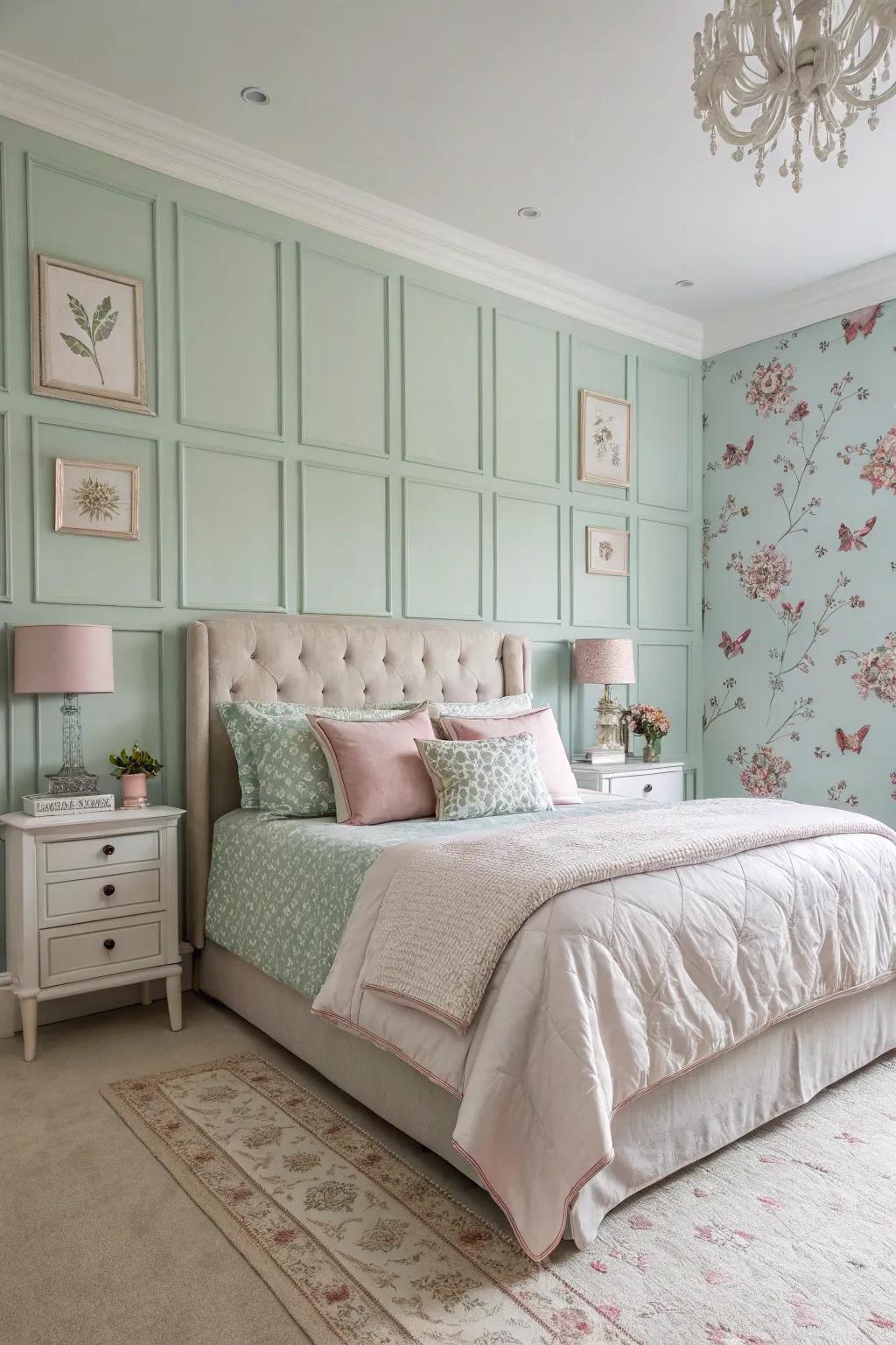 Light paneling gives a cheerful sensation to your bedroom.