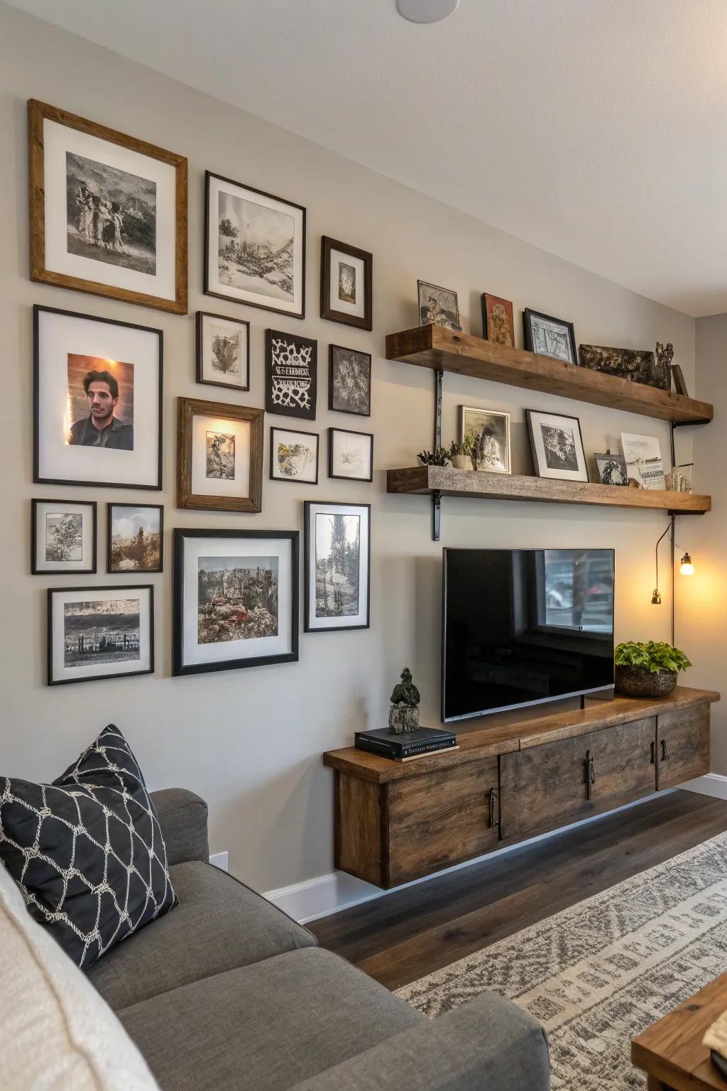 An eclectic mix of decor provides character to your walls.