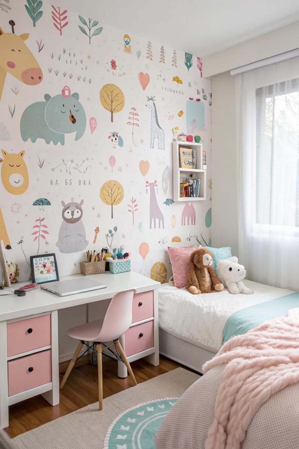 Fauna emblems contribute an enjoyable and lively nuance to a girl's habitat.