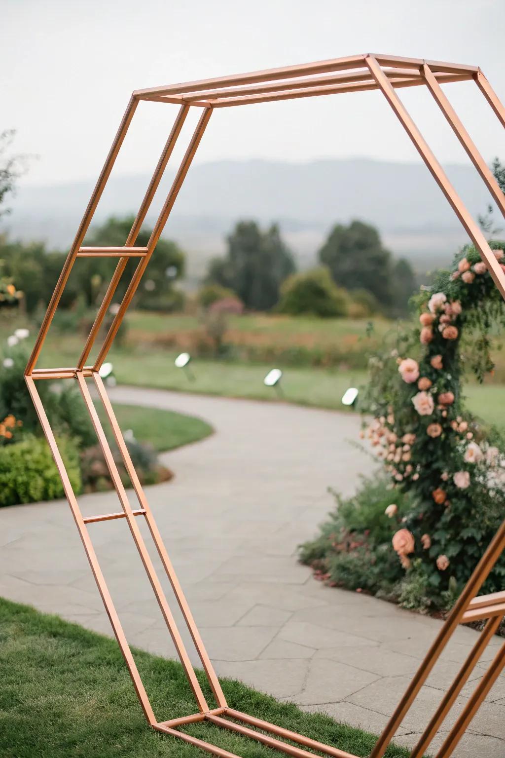 A modern geometric arch that captivates with its sleek design.
