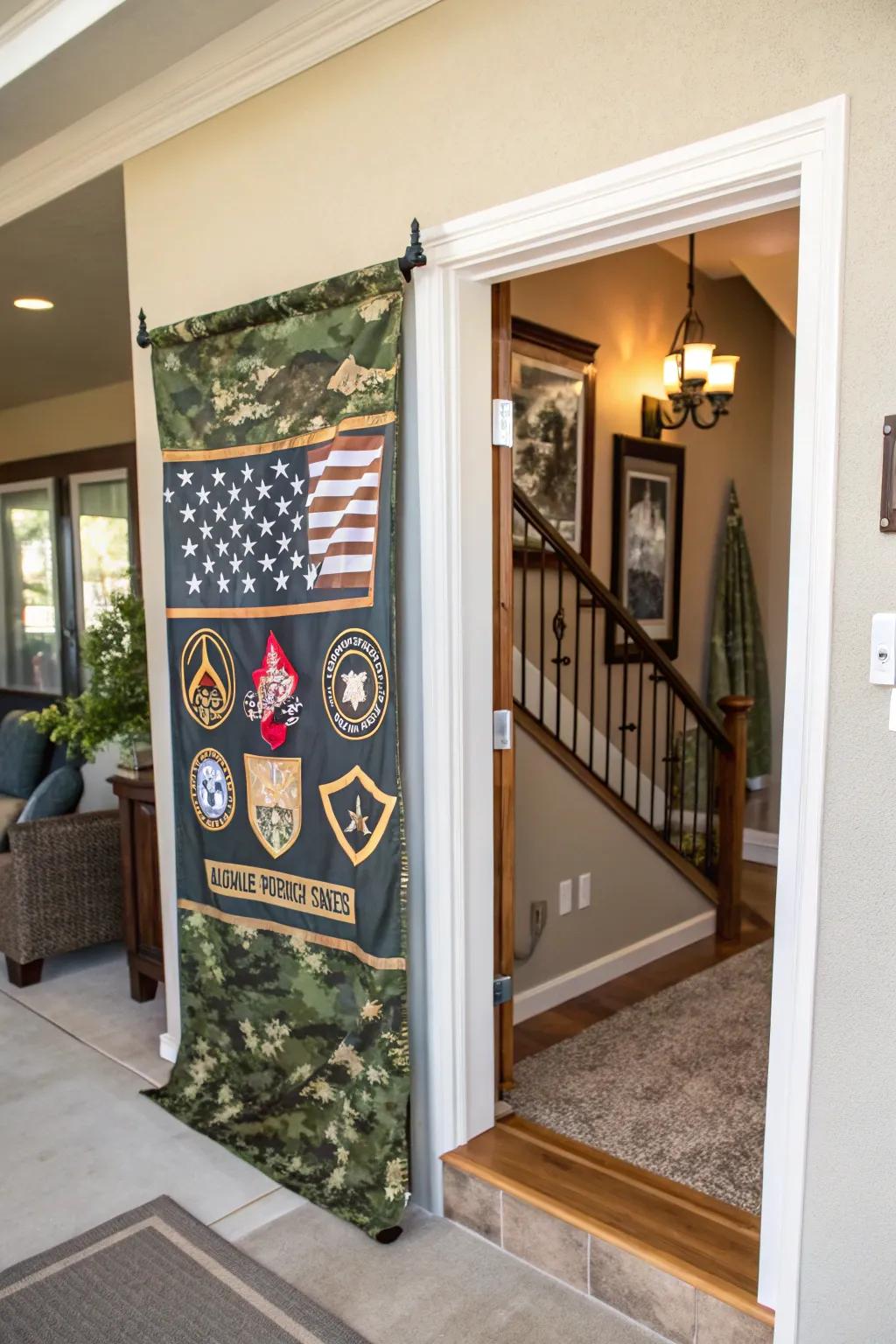 Recognize service members using a themed display.