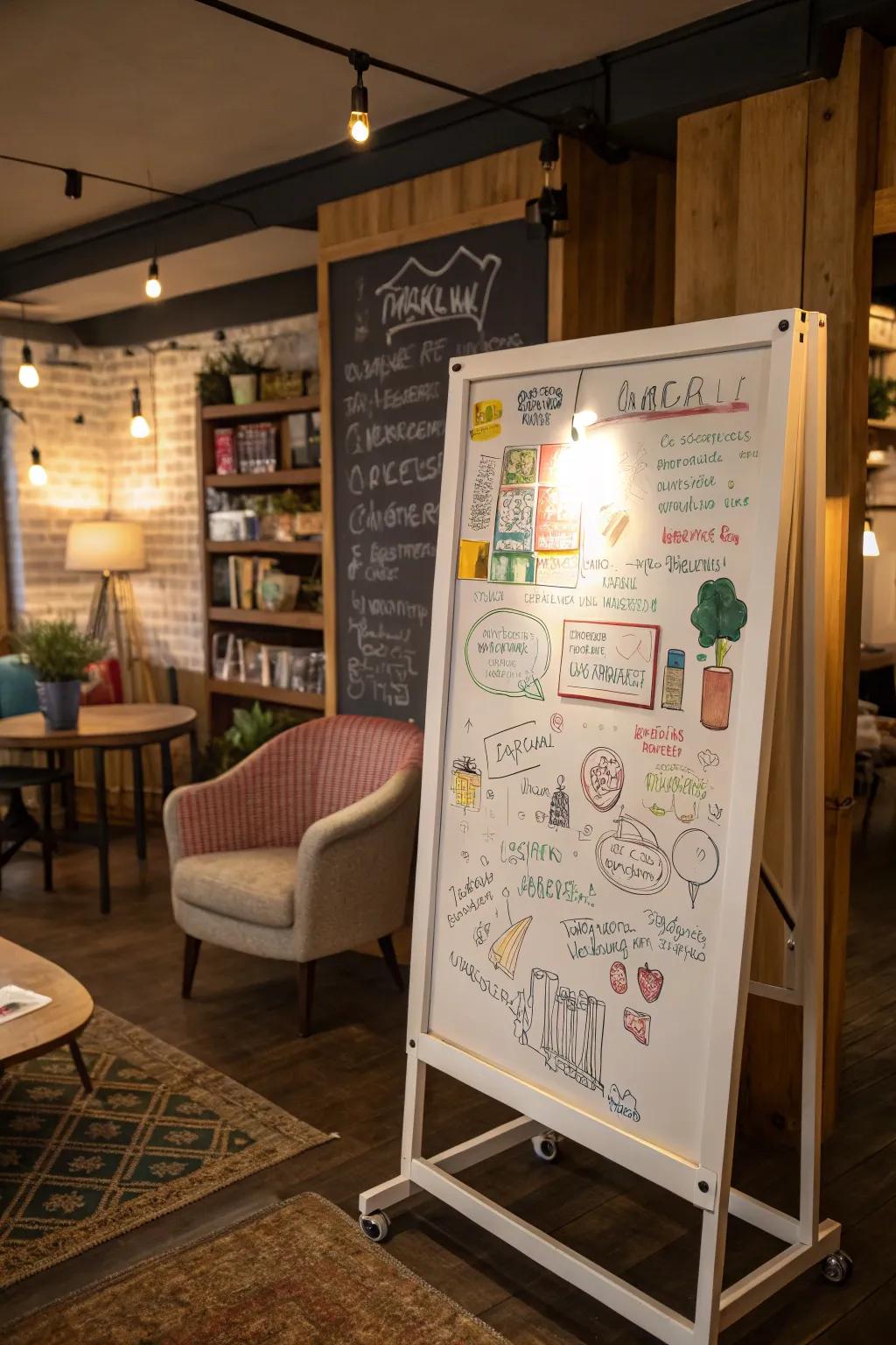 A magnetic writing surface featuring a welcome communication in the slate-panel style.