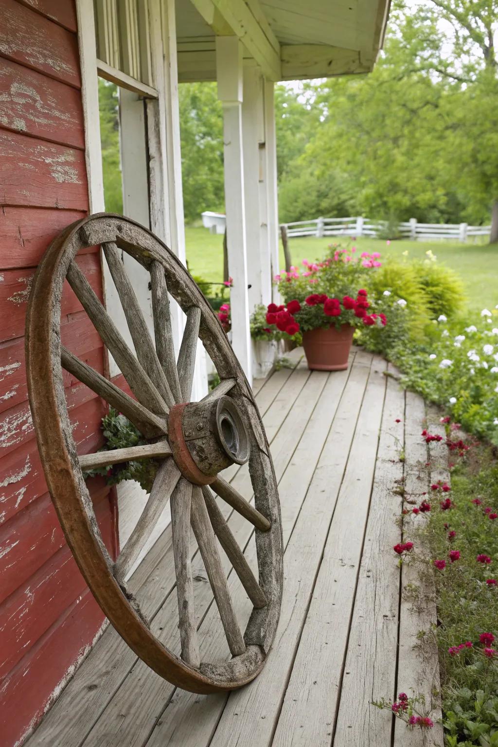 A carriage tire infuses genuine western persona.