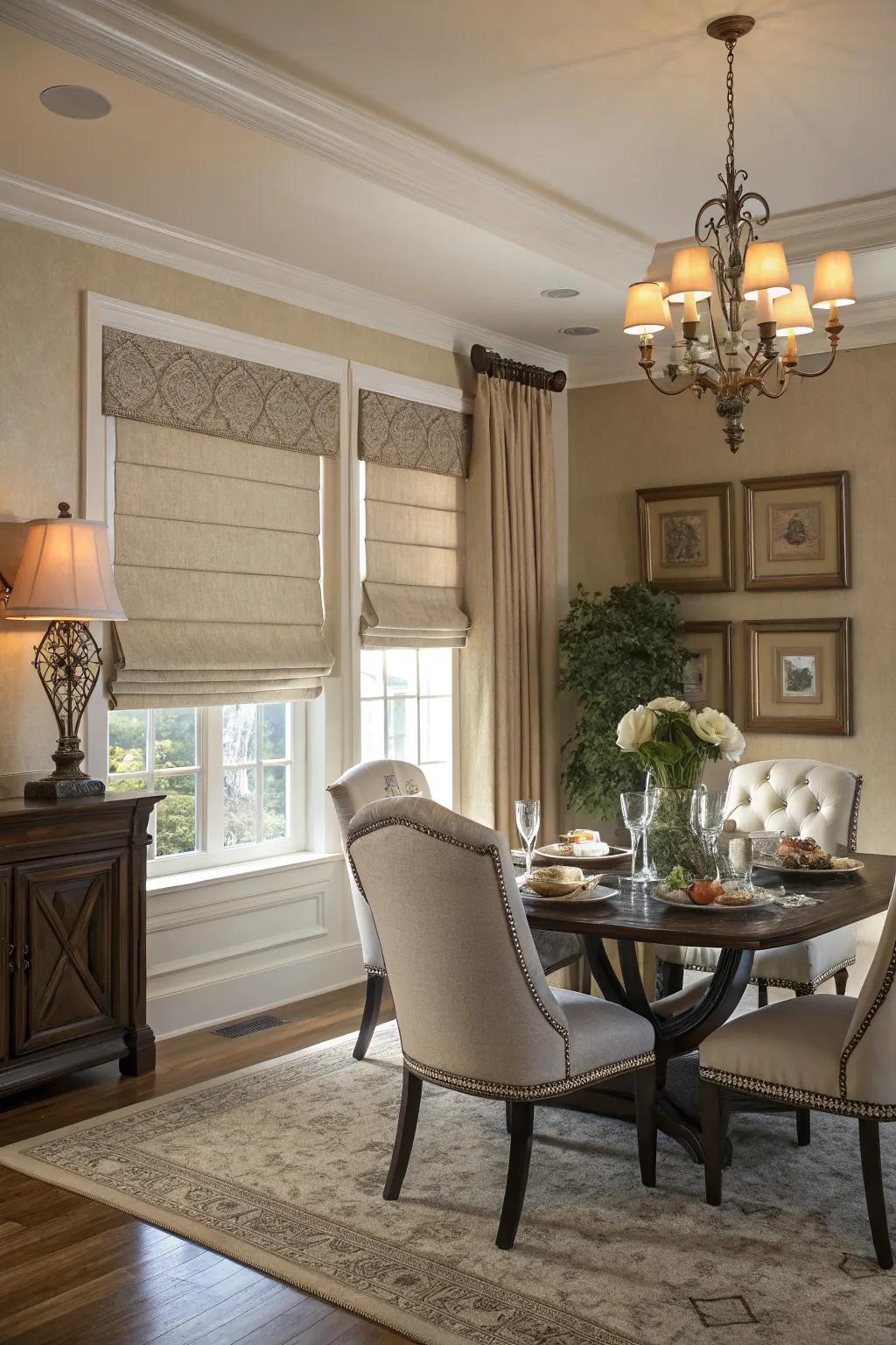 Add refinement with beautifully fitted fabric shades.
